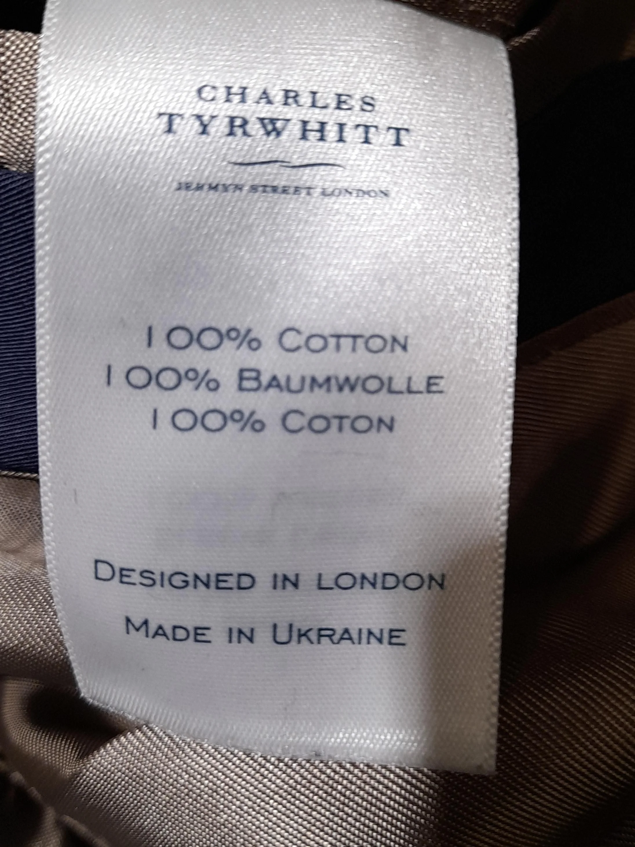 Charles Tyrwhitt Men's Coat L Blue 100% Cotton Trench Coat - Image 6
