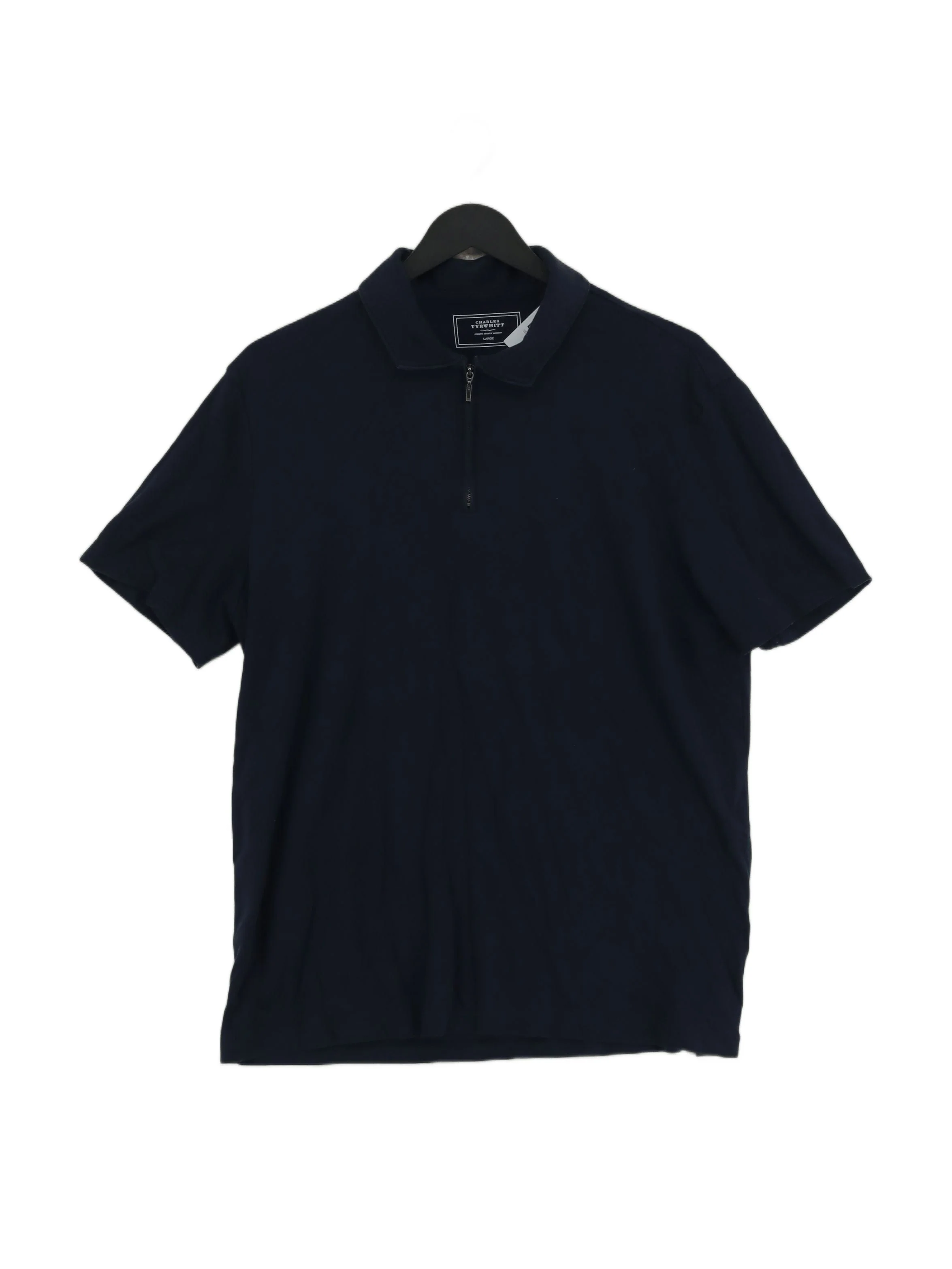 Charles Tyrwhitt Men's Polo L Blue 100% Cotton Basic