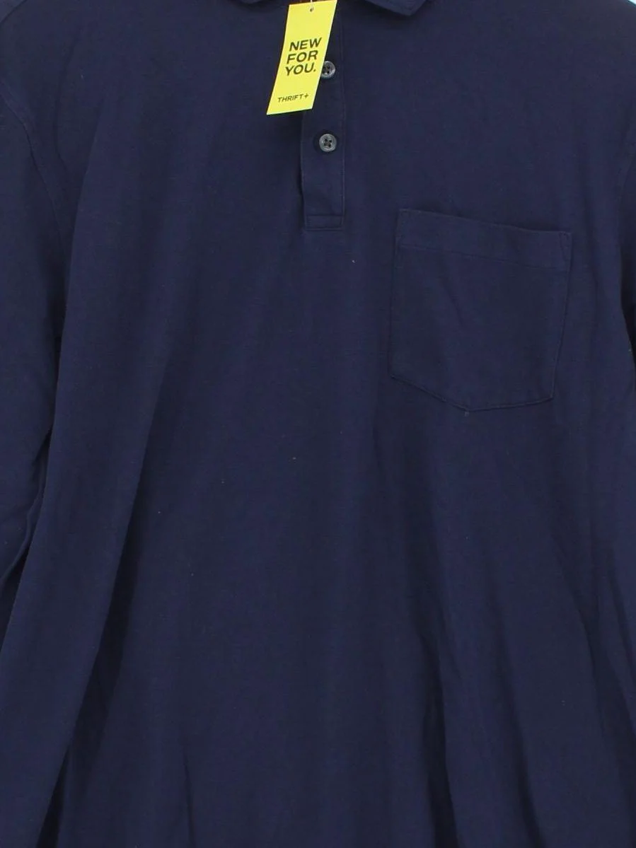 Charles Tyrwhitt Men's Polo L Blue Cotton with Elastane Basic - Image 3