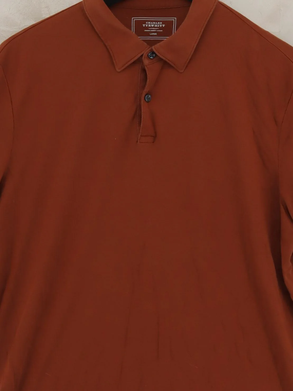 Charles Tyrwhitt Men's Polo L Brown 100% Cotton Basic - Image 3