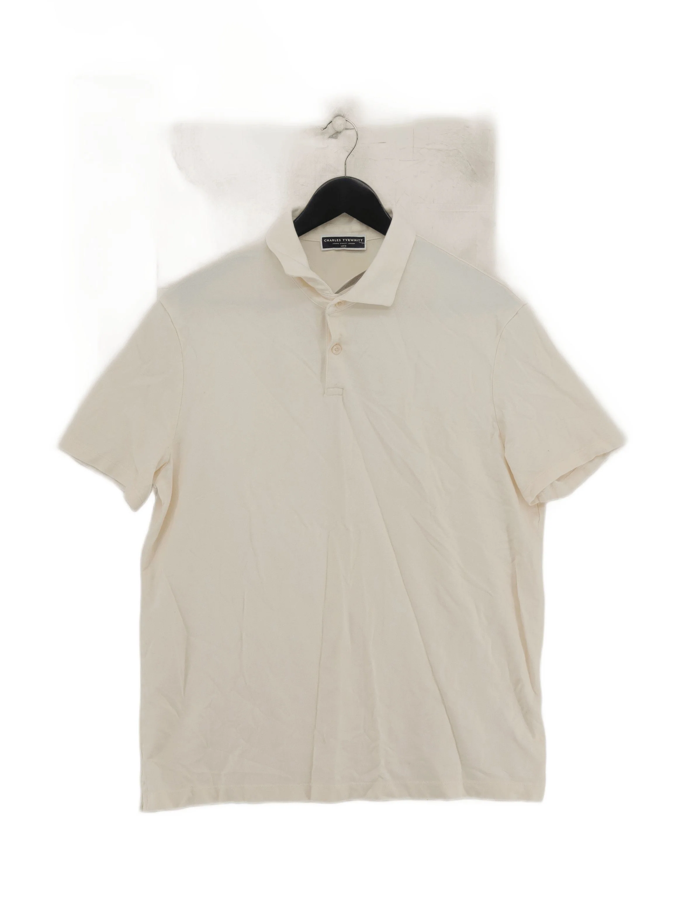 Charles Tyrwhitt Men's Polo L Cream Cotton with Elastane Basic
