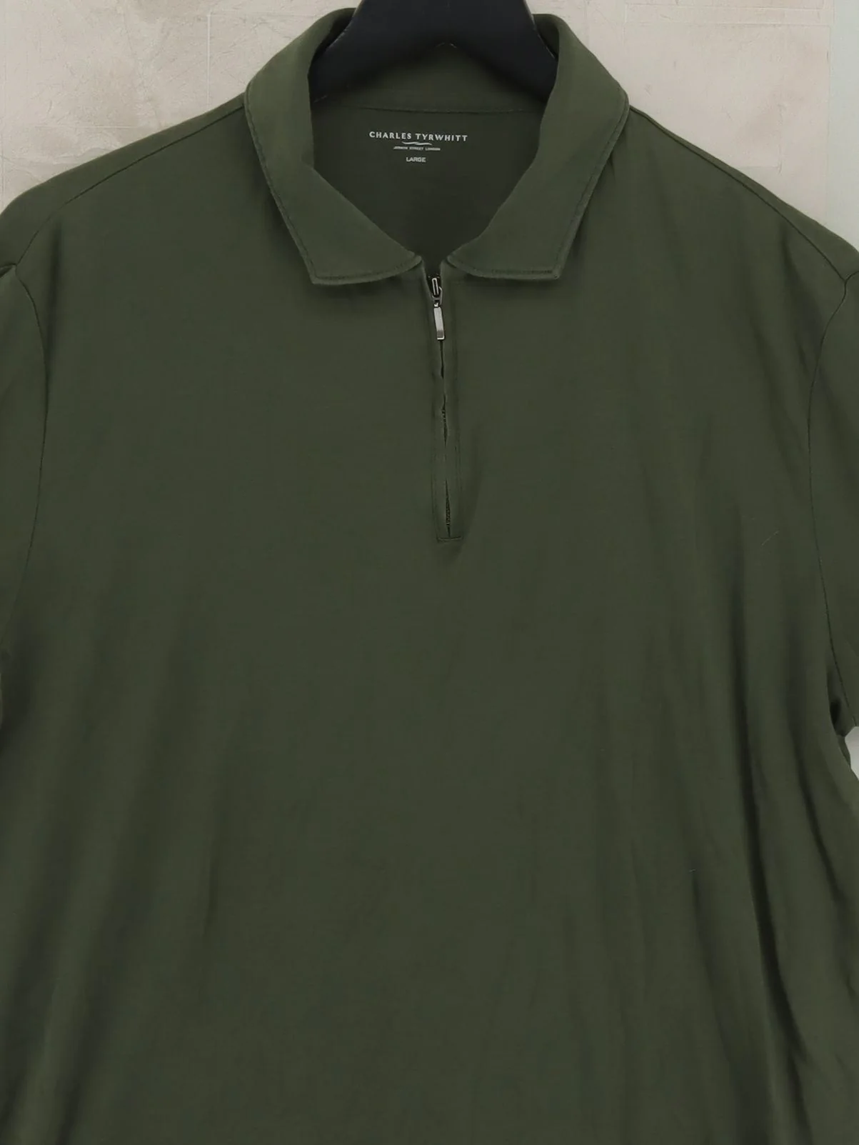 Charles Tyrwhitt Men's Polo L Green 100% Cotton Basic - Image 3
