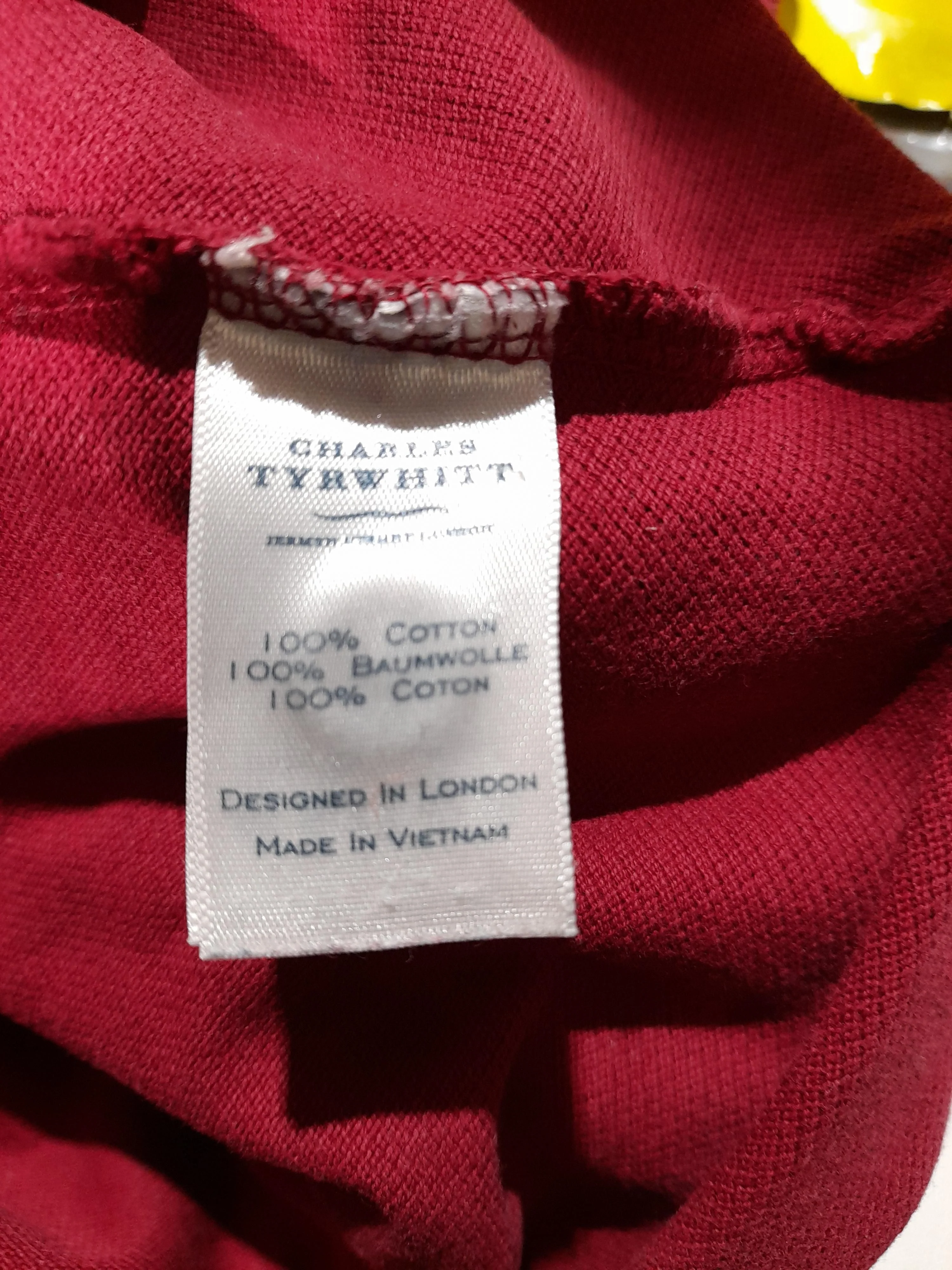 Charles Tyrwhitt Men's Polo XXL Red 100% Cotton Basic - Image 6