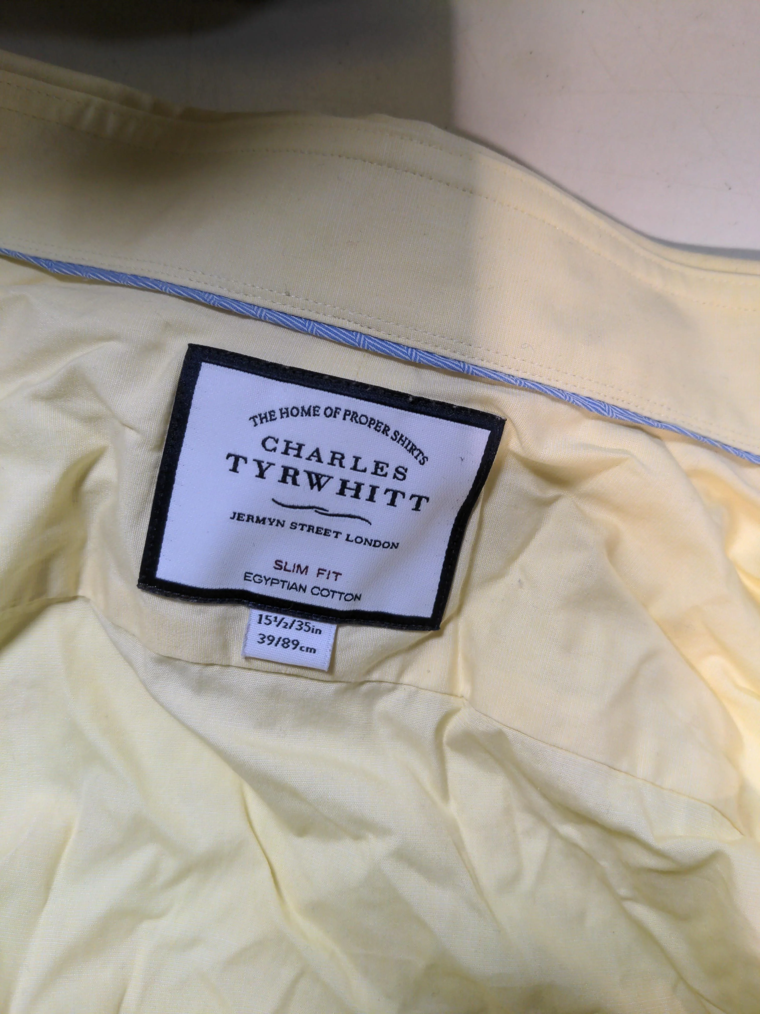Charles Tyrwhitt Men's Shirt Chest: 35 in Yellow 100% Cotton Basic - Image 5