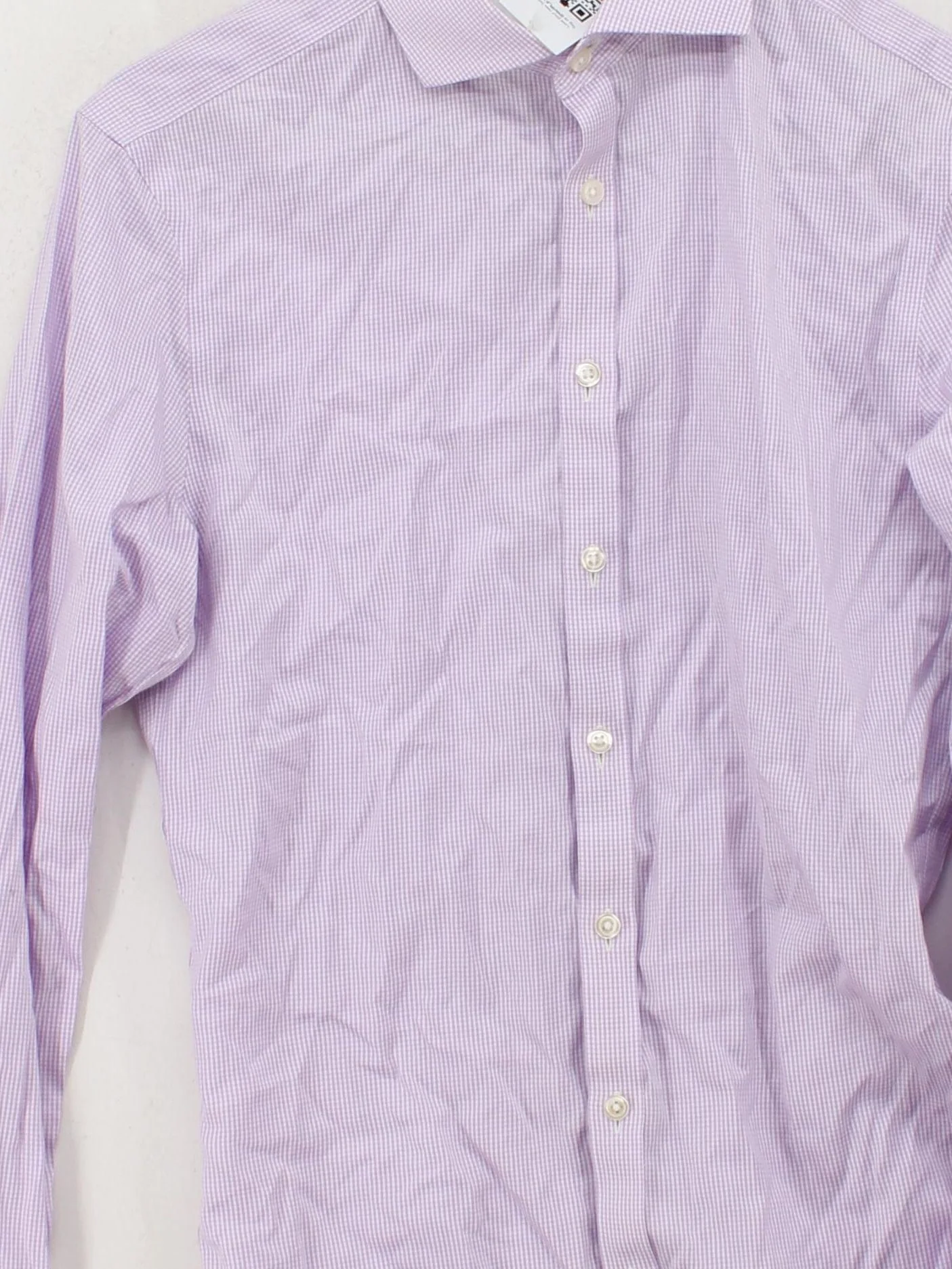 Charles Tyrwhitt Men's Shirt Collar: 14.5 in Purple Checkered 100% Cotton Basic - Image 3