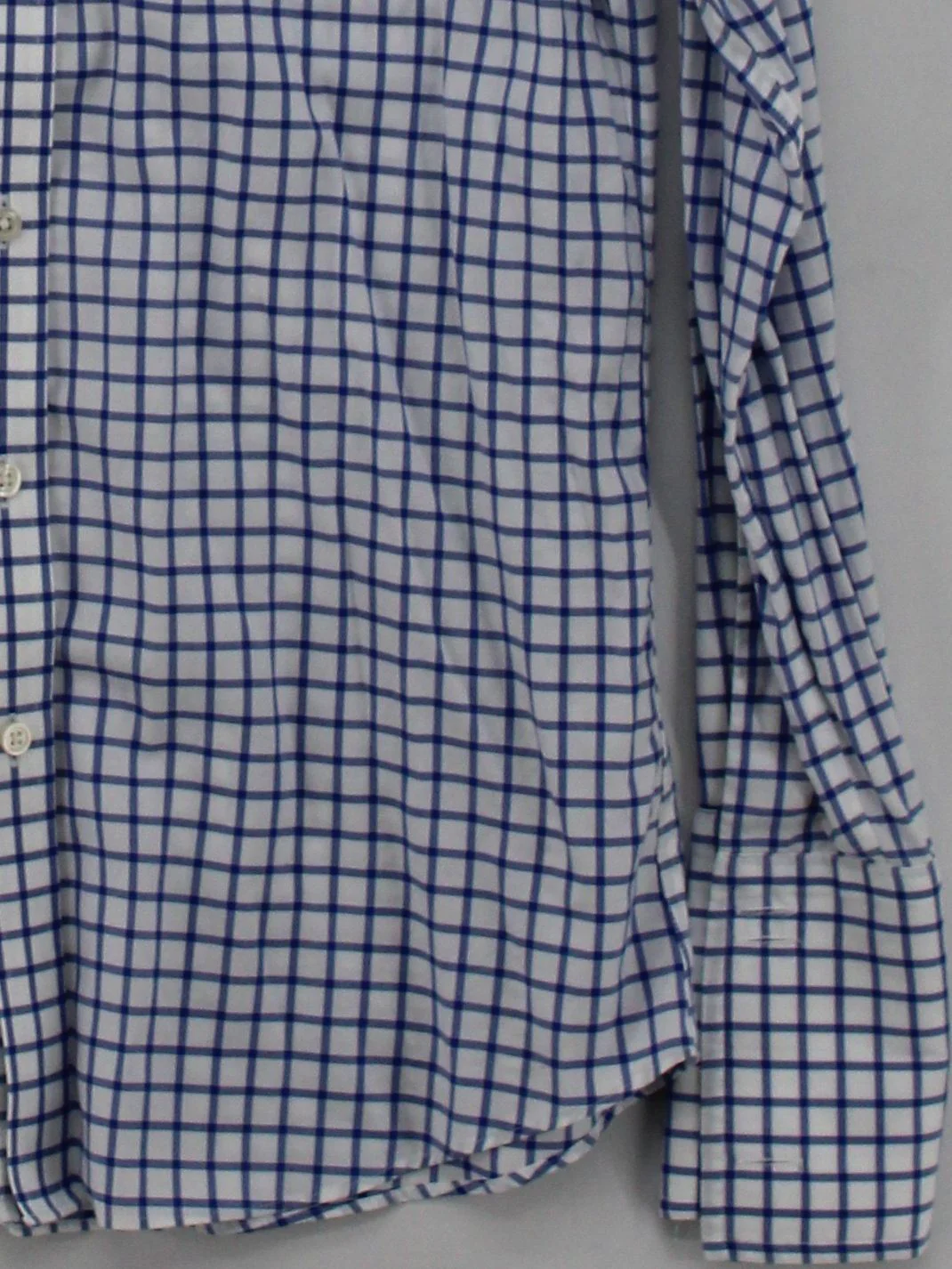 Charles Tyrwhitt Men's Shirt Collar: 15.5 in White Checkered 100% Cotton Basic - Image 4