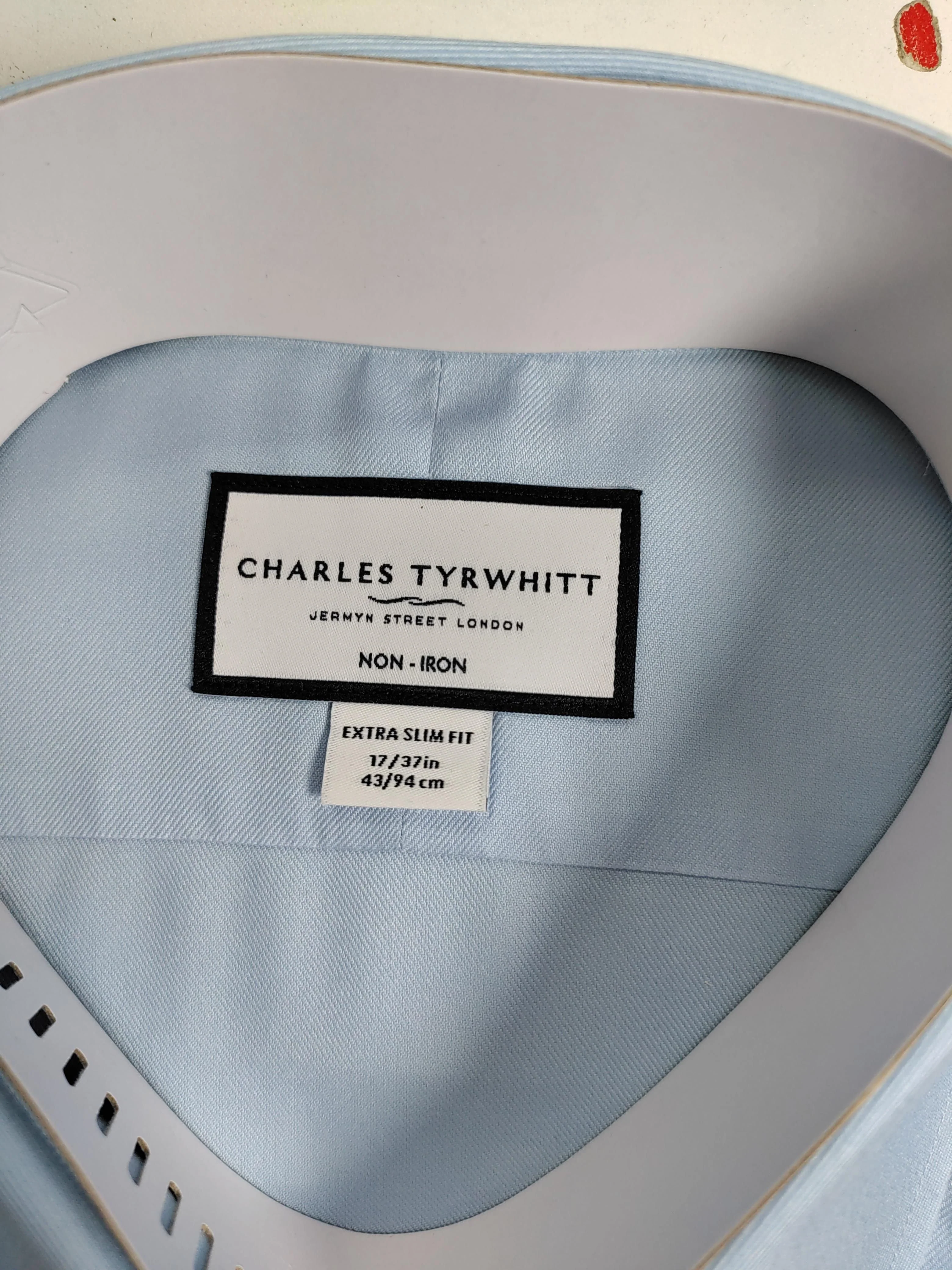 Charles Tyrwhitt Men's Shirt Collar: 17 in Blue 100% Cotton Basic - Image 5