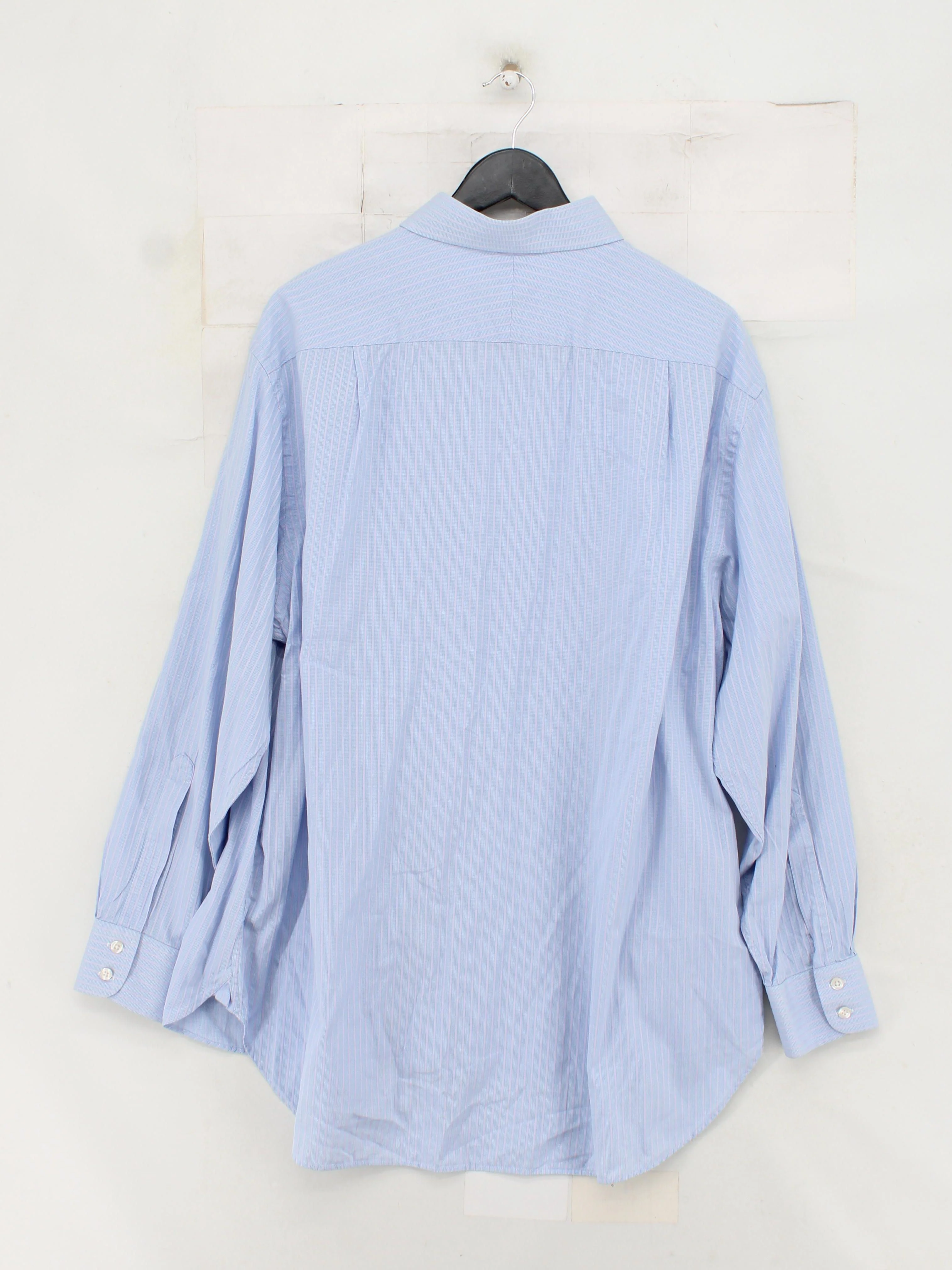Charles Tyrwhitt Men's Shirt Collar: 17 in Blue Striped 100% Cotton Basic - Image 2