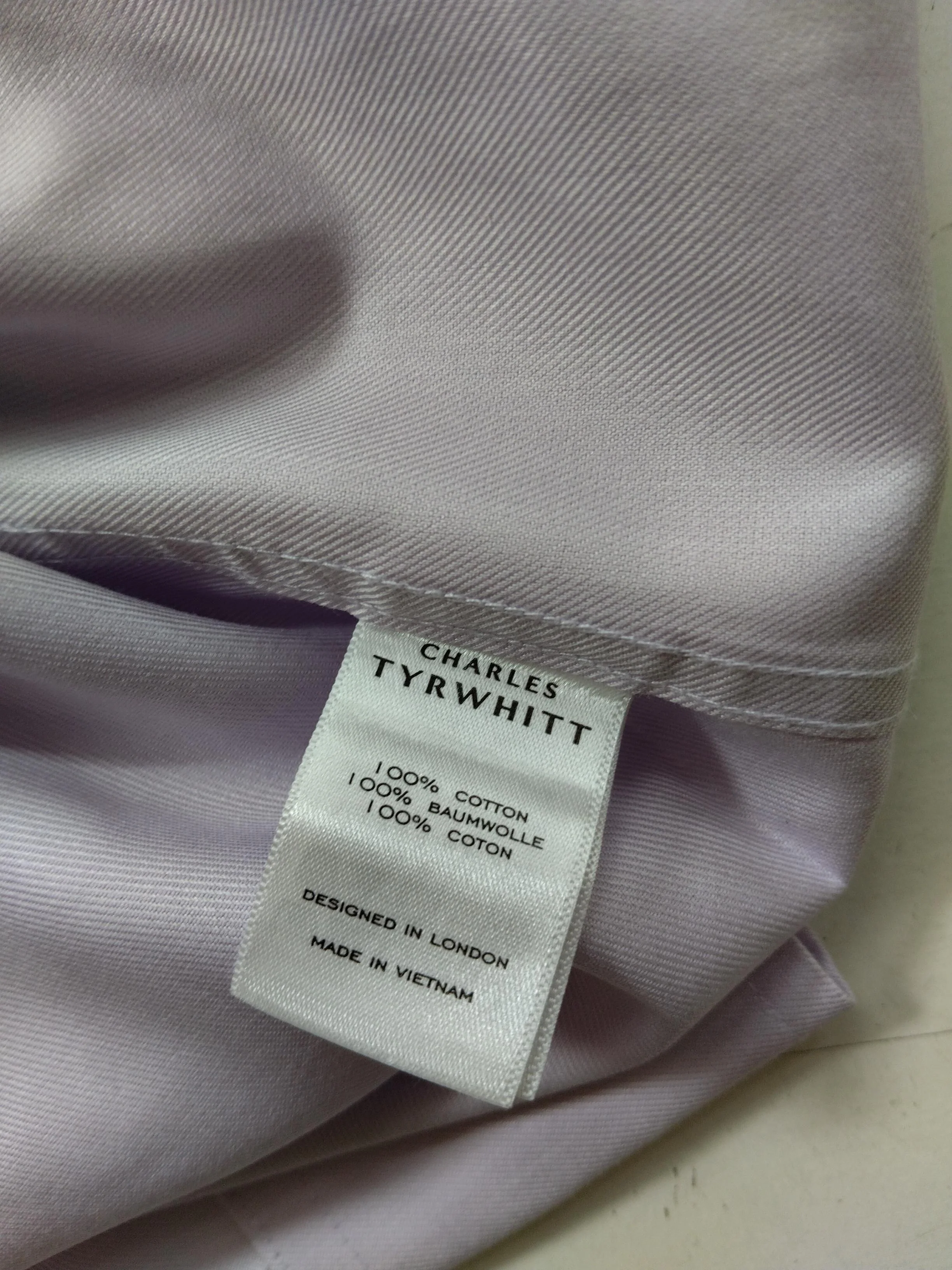 Charles Tyrwhitt Men's Shirt Collar: 18 in Purple 100% Cotton Basic - Image 6