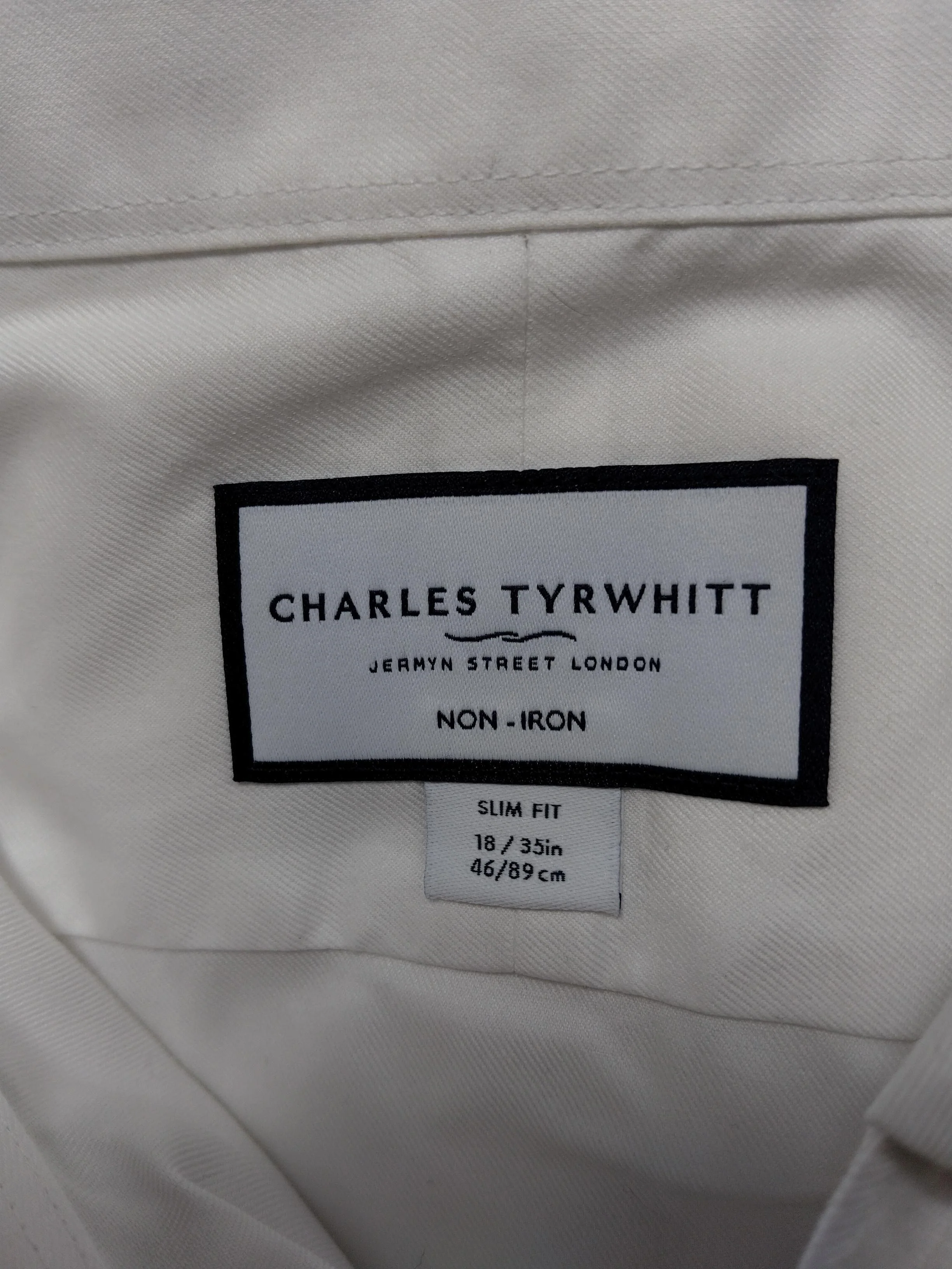 Charles Tyrwhitt Men's Shirt Collar: 18 in White 100% Cotton Basic - Image 5