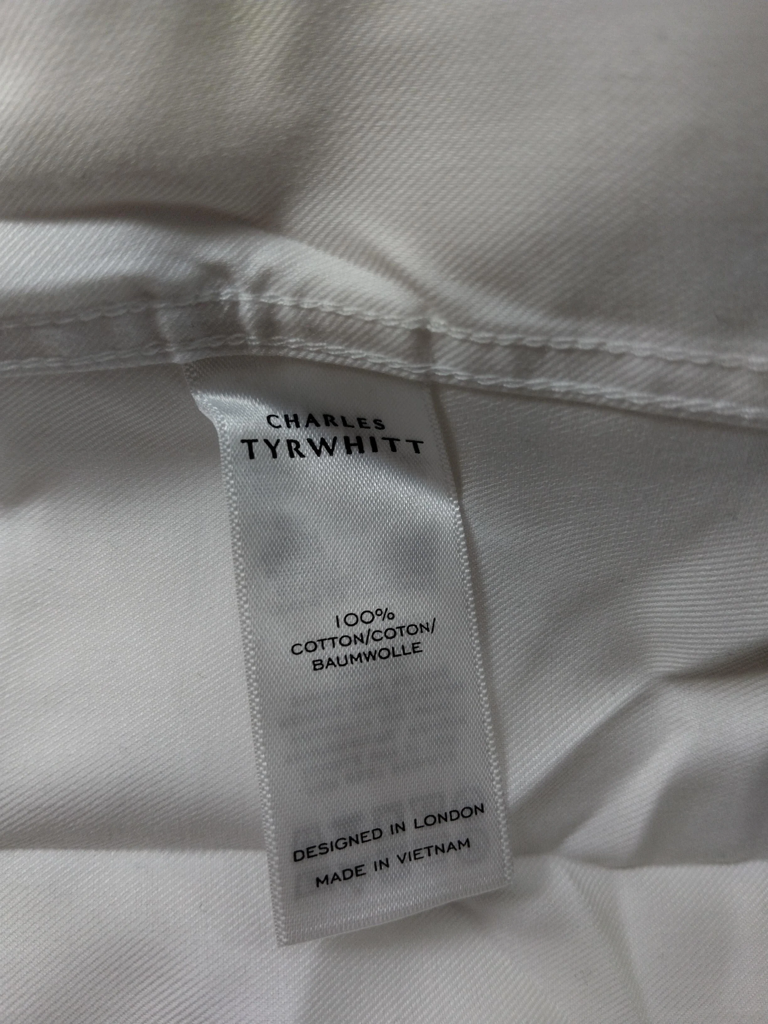 Charles Tyrwhitt Men's Shirt Collar: 18 in White 100% Cotton Basic - Image 6