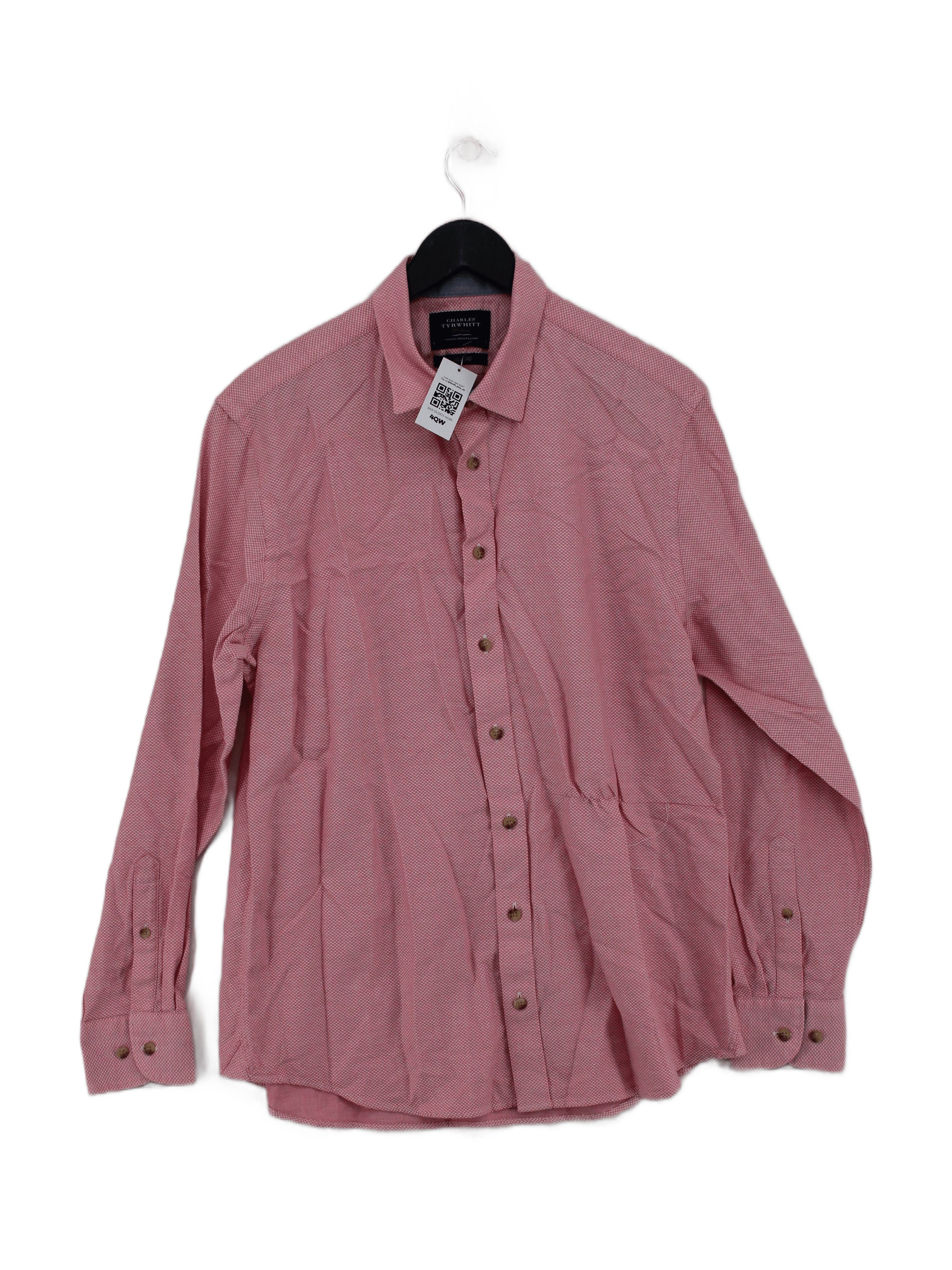 Charles Tyrwhitt Men's Shirt L Pink 100% Cotton Basic