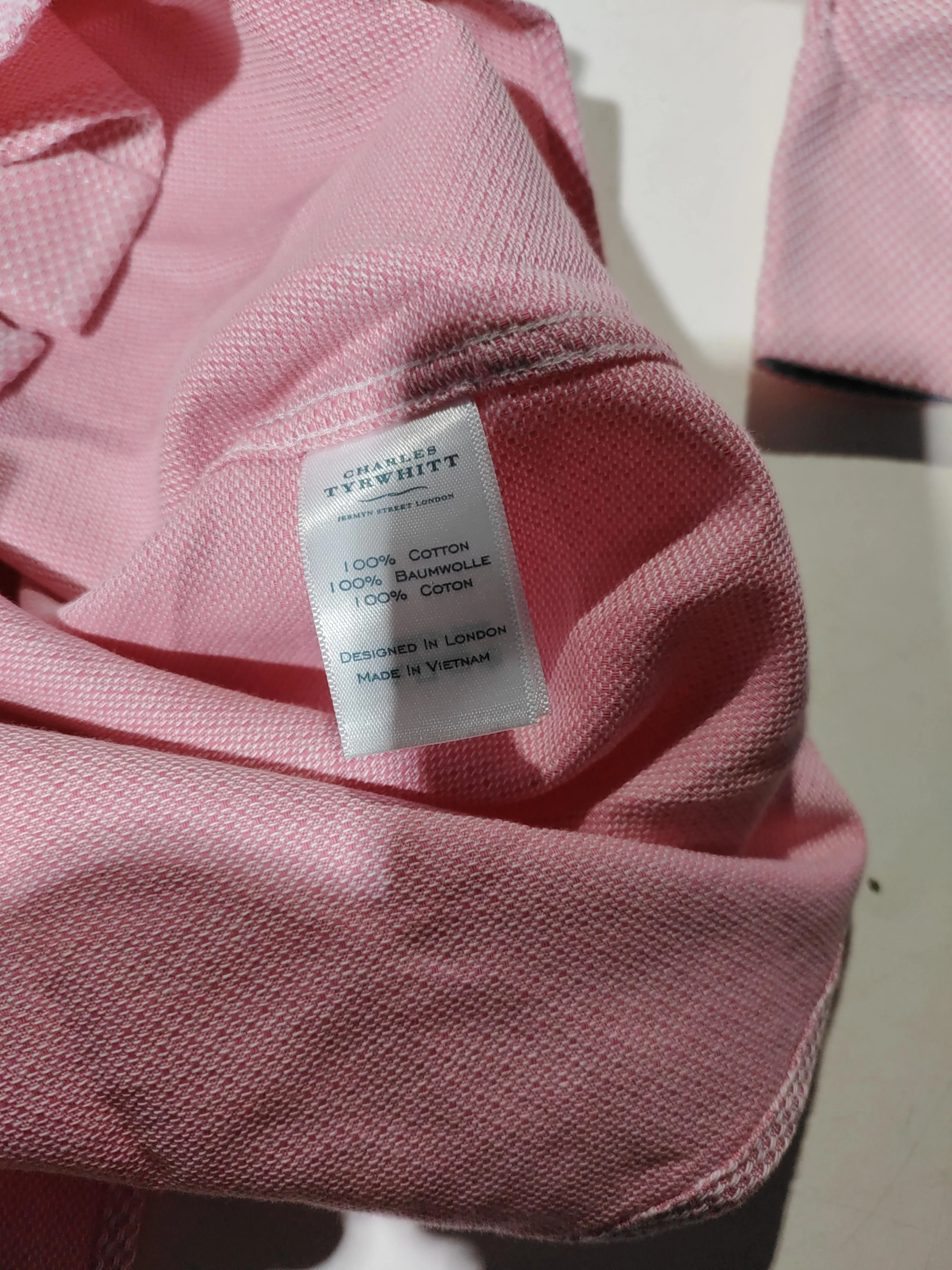 Charles Tyrwhitt Men's Shirt L Pink 100% Cotton Basic - Image 6