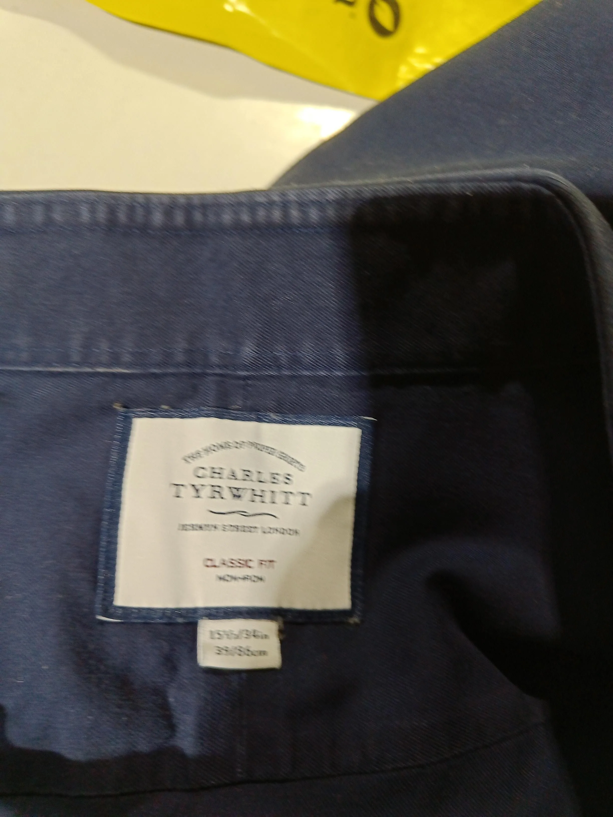 Charles Tyrwhitt Men's Shirt M Blue 100% Cotton Basic - Image 6