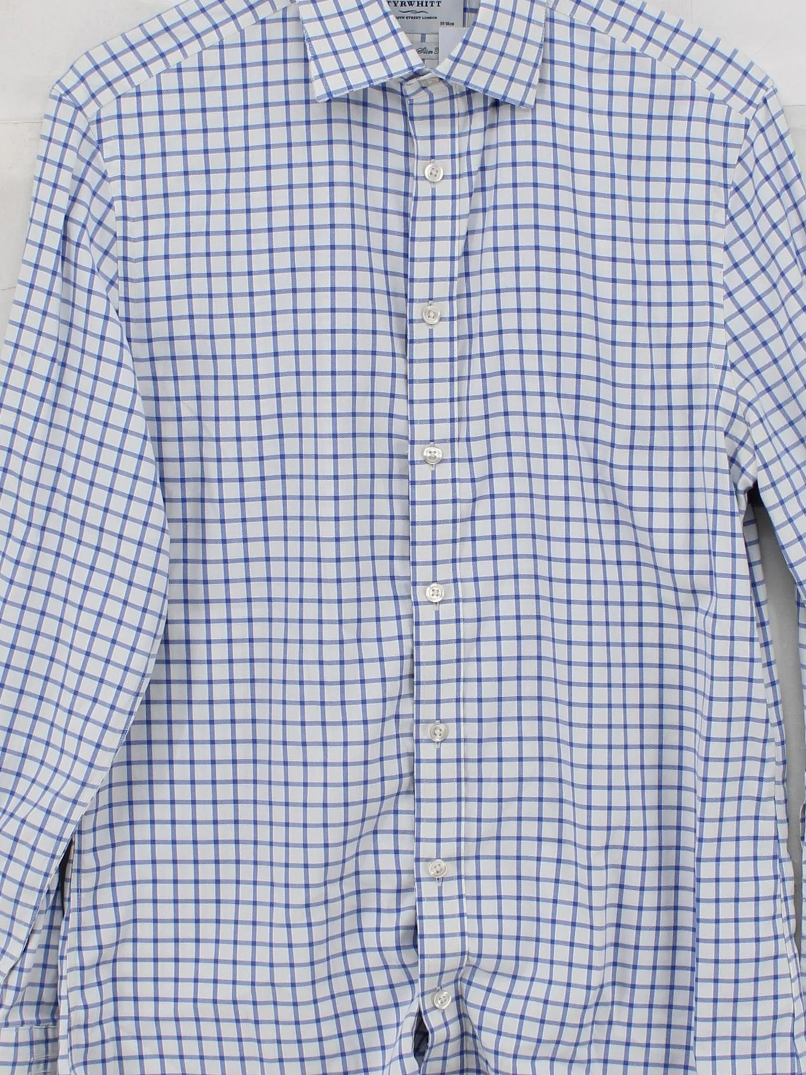 Charles Tyrwhitt Men's Shirt M Blue Checkered 100% Cotton Basic - Image 3