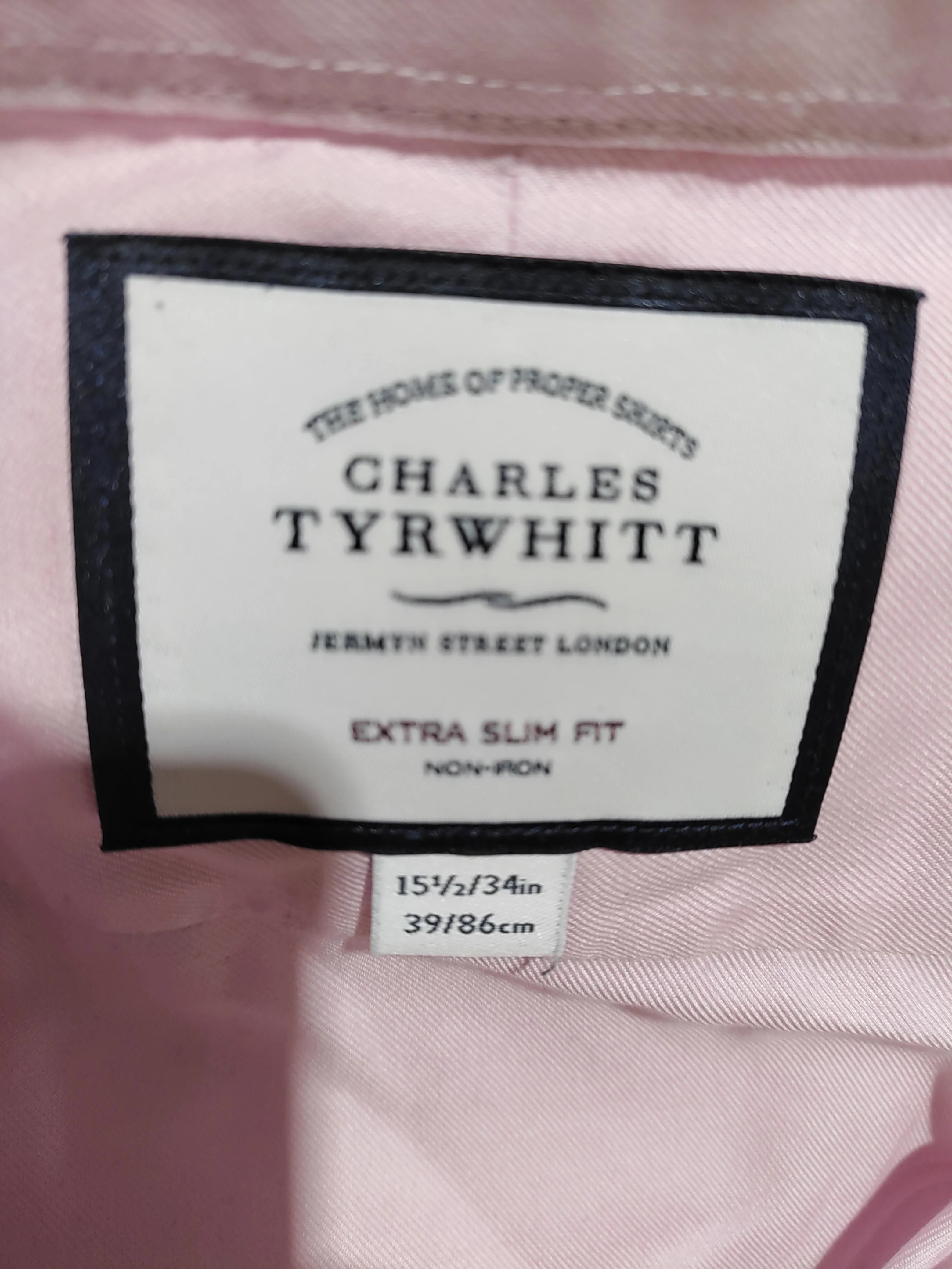 Charles Tyrwhitt Men's Shirt M Pink 100% Cotton Basic - Image 5