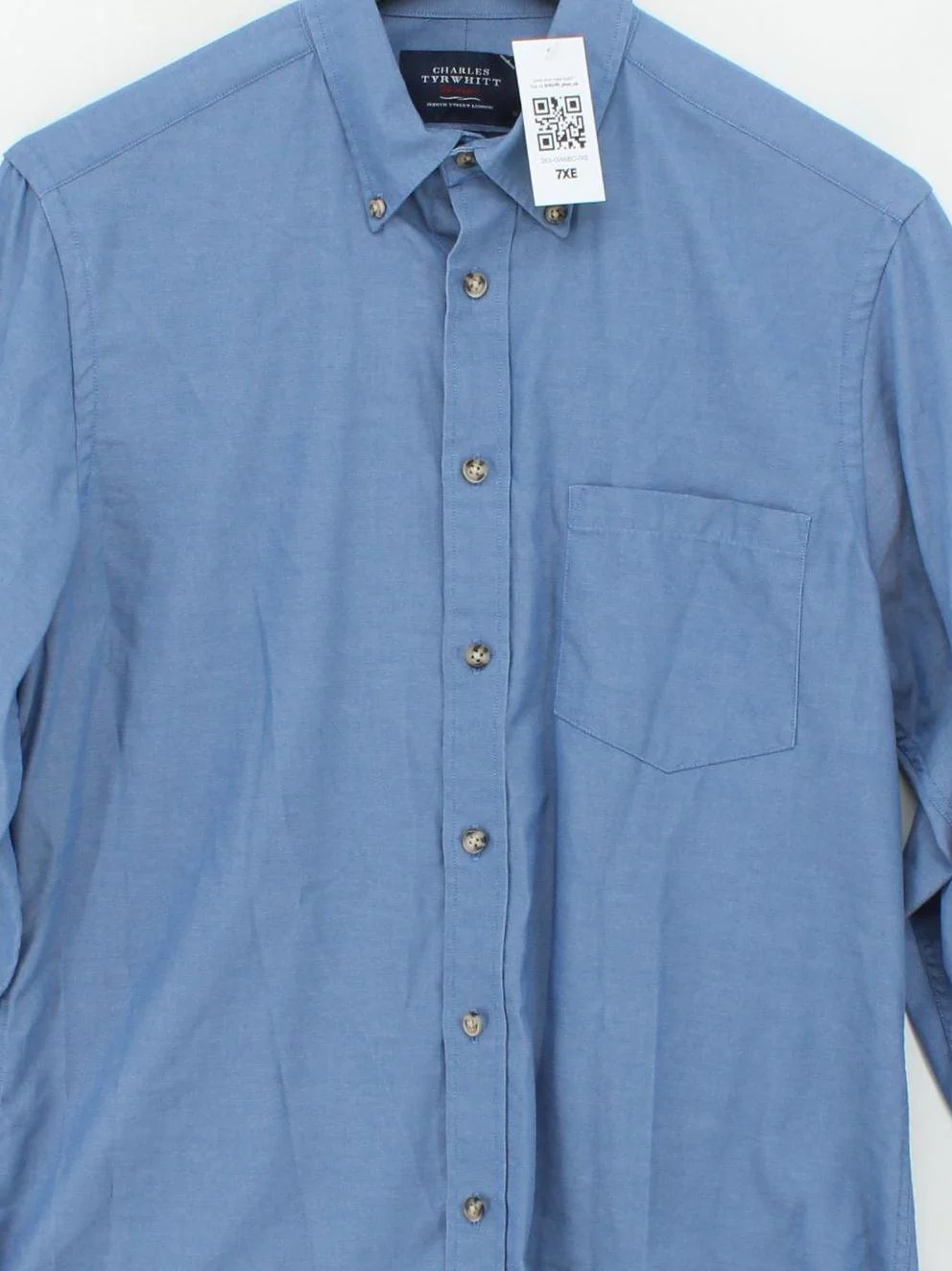 Charles Tyrwhitt Men's Shirt S Blue 100% Other Basic - Image 3