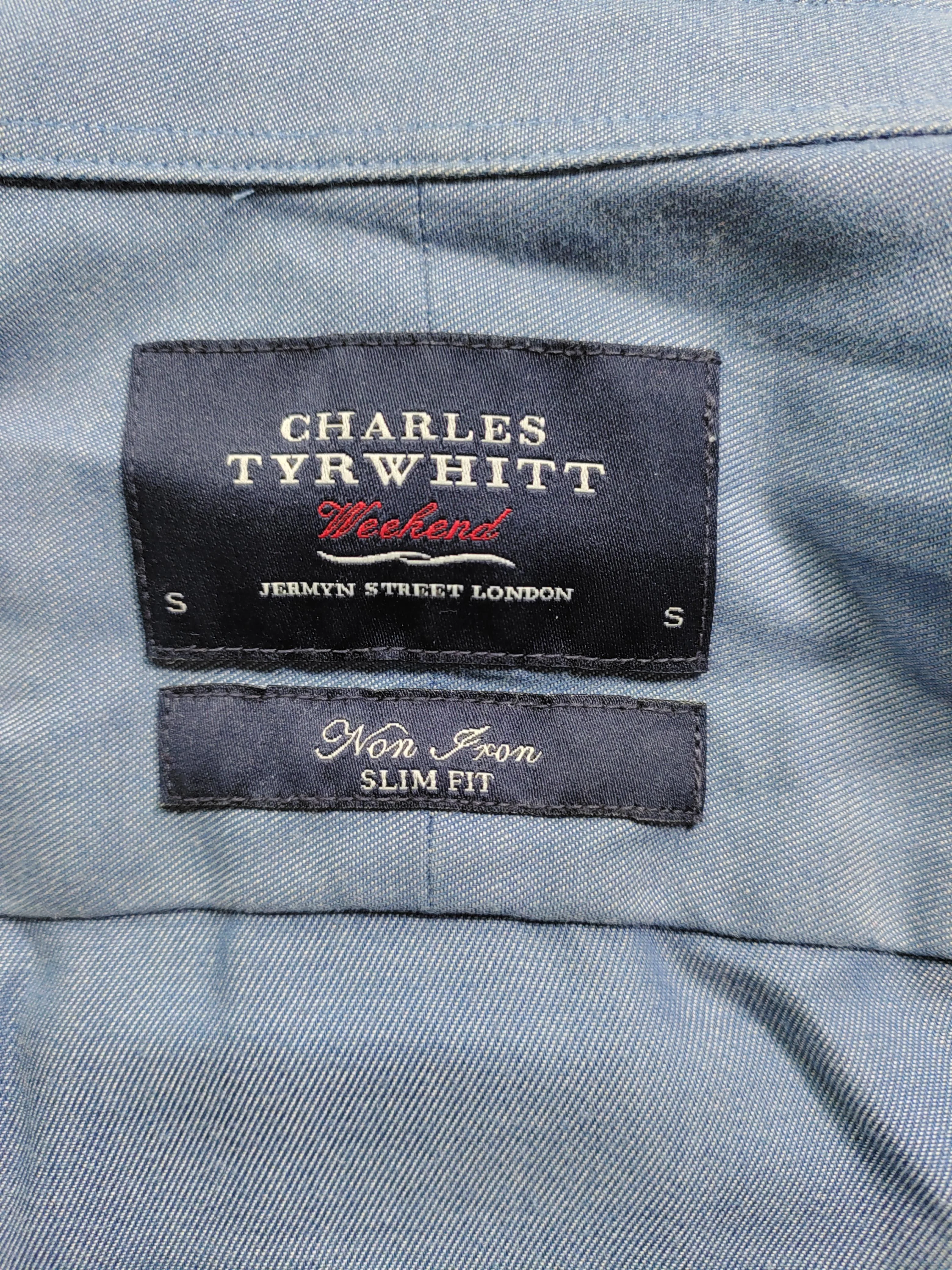 Charles Tyrwhitt Men's Shirt S Blue 100% Other Basic - Image 5