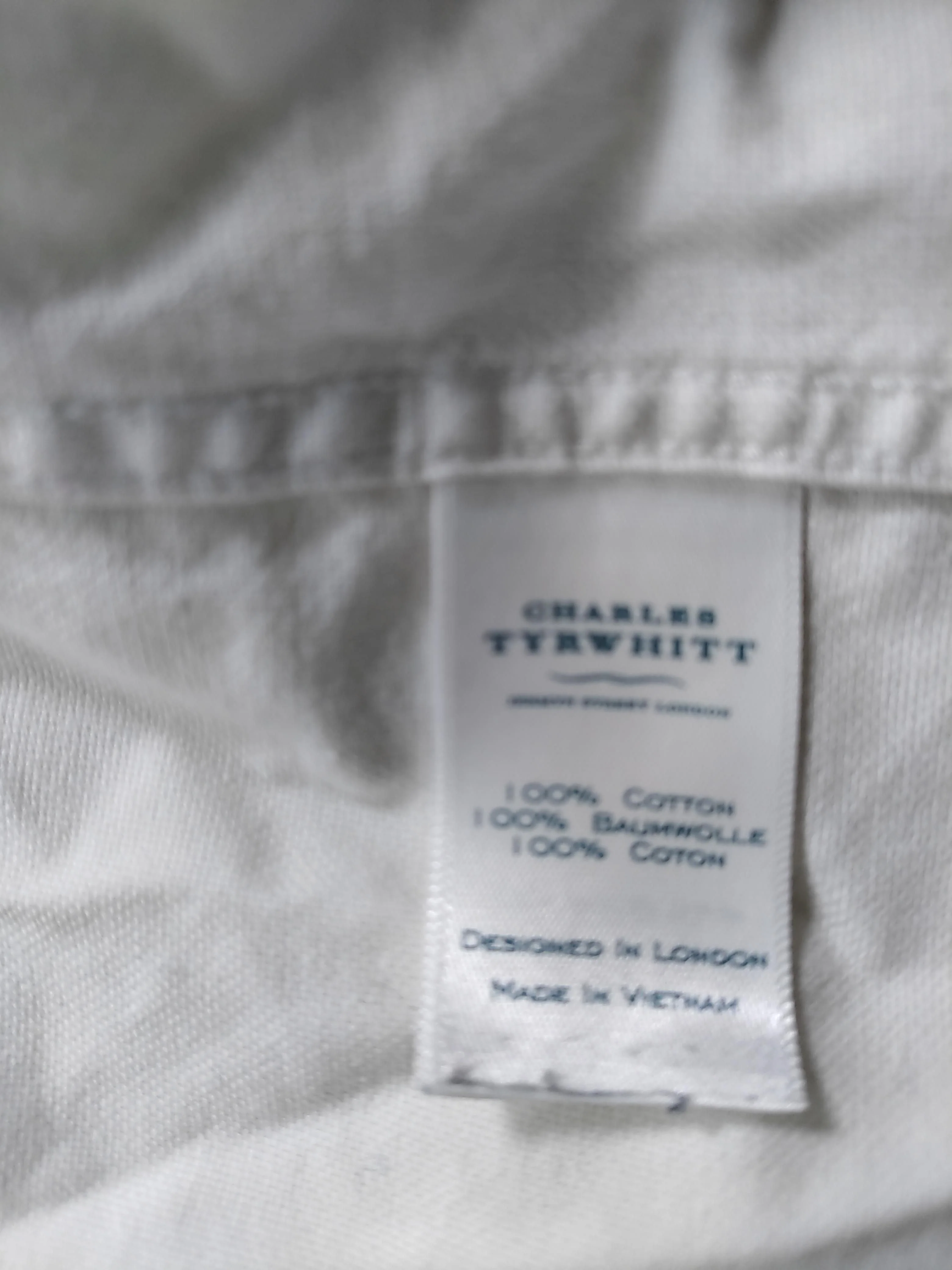Charles Tyrwhitt Men's Shirt S White 100% Cotton Basic - Image 6