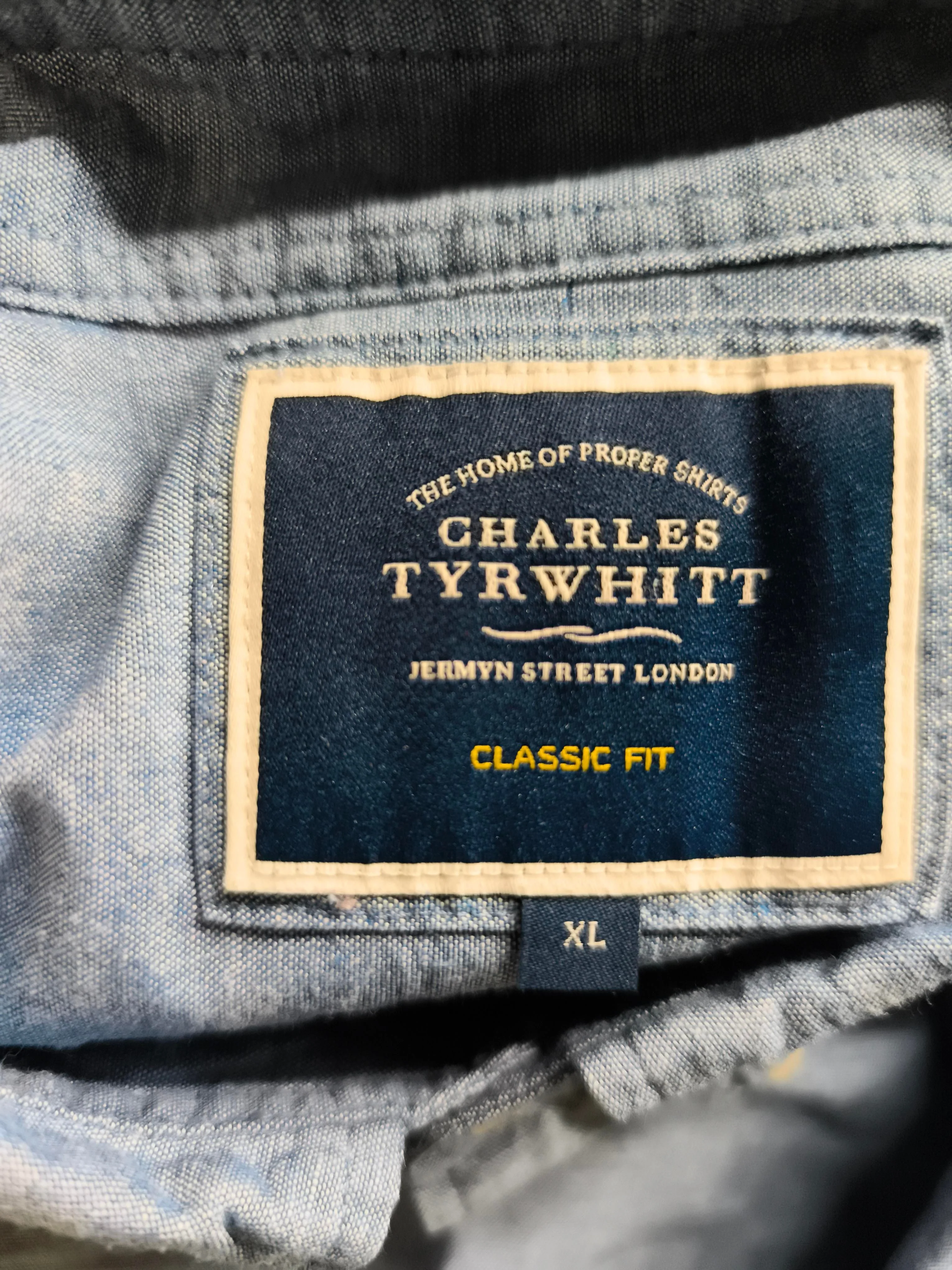 Charles Tyrwhitt Men's Shirt XL Blue 100% Cotton Basic - Image 5