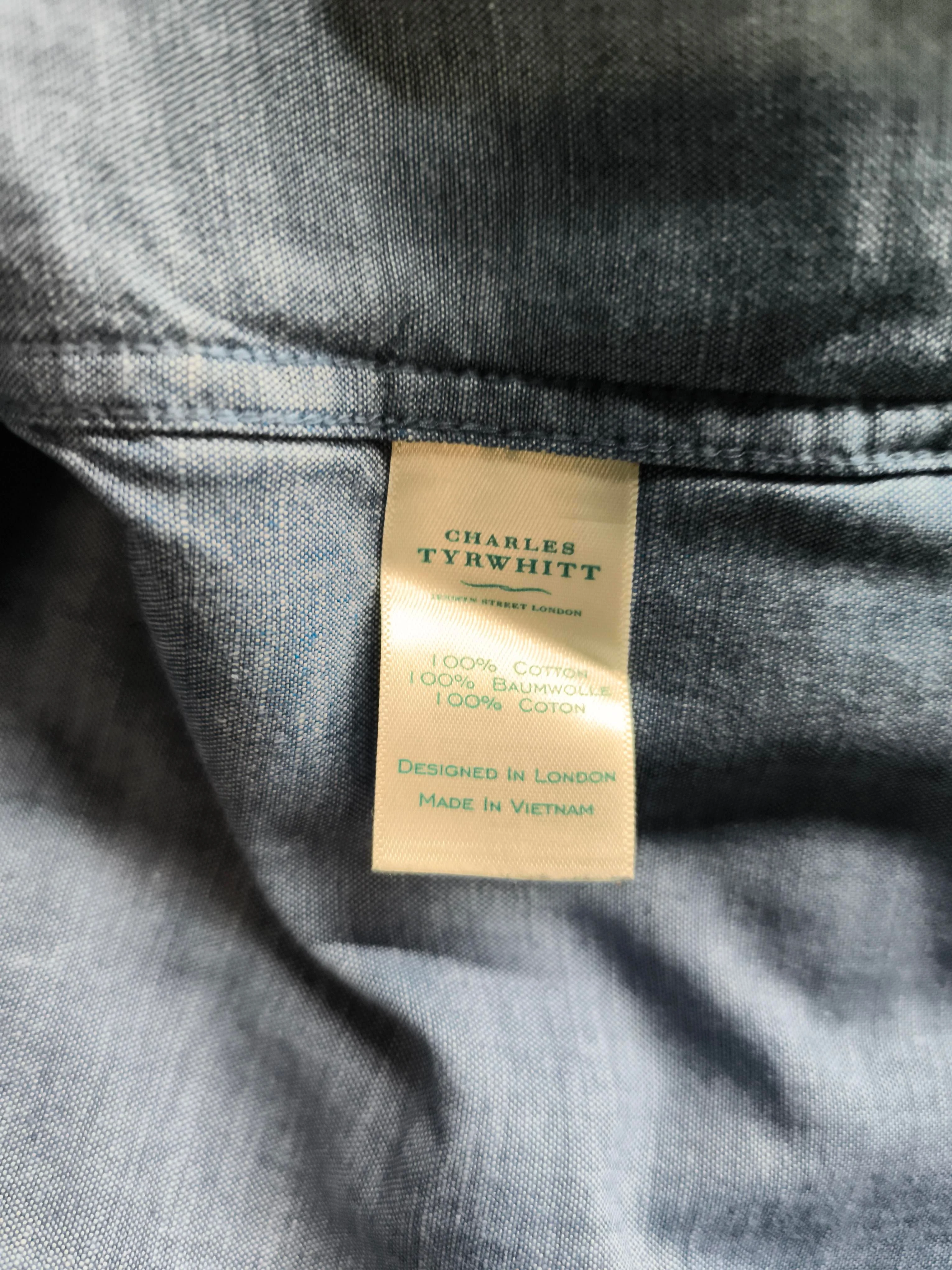 Charles Tyrwhitt Men's Shirt XL Blue 100% Cotton Basic - Image 6