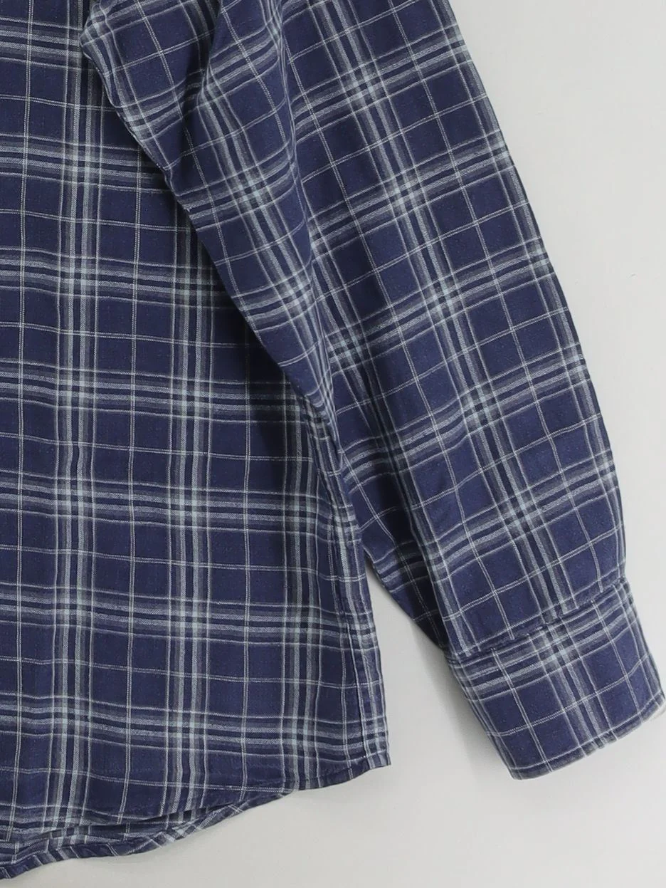 Charles Tyrwhitt Men's Shirt XL Blue Checkered 100% Linen Basic - Image 4