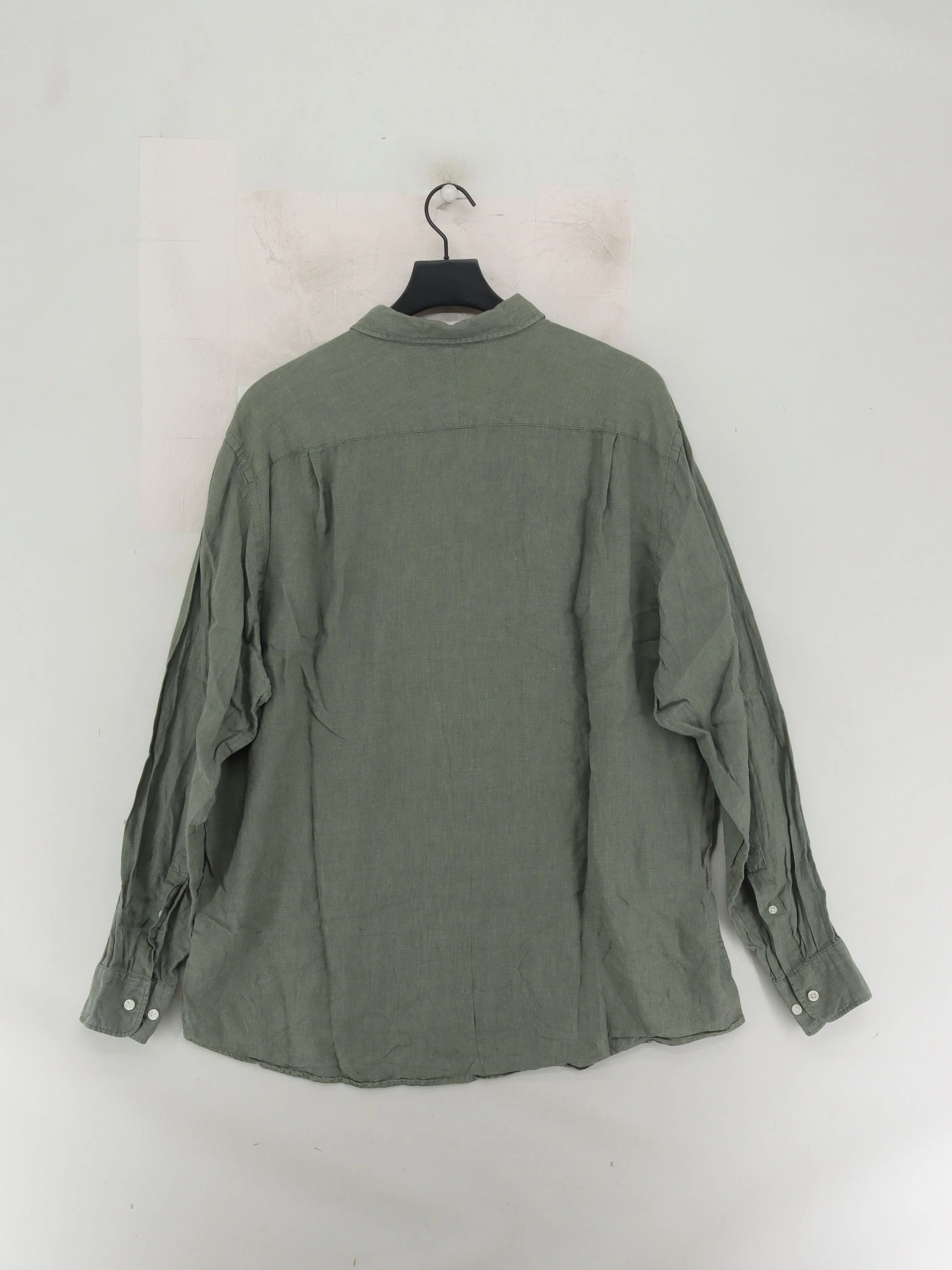 Charles Tyrwhitt Men's Shirt XL Green 100% Linen Basic - Image 2