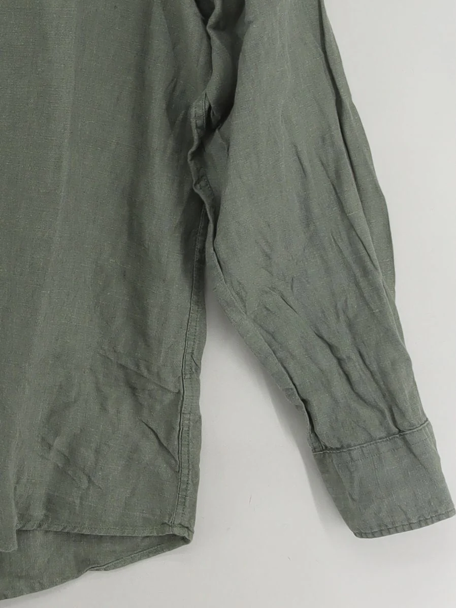 Charles Tyrwhitt Men's Shirt XL Green 100% Linen Basic - Image 4