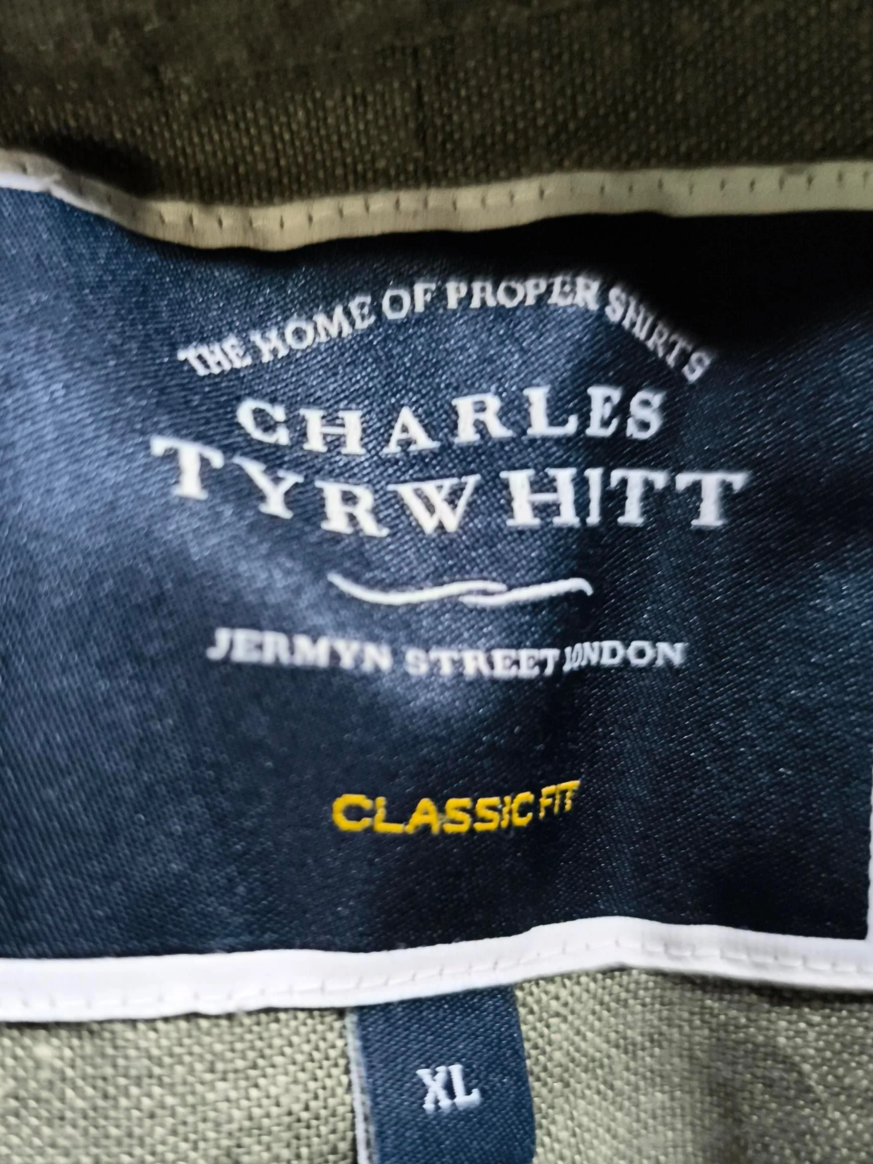 Charles Tyrwhitt Men's Shirt XL Green 100% Linen Basic - Image 5