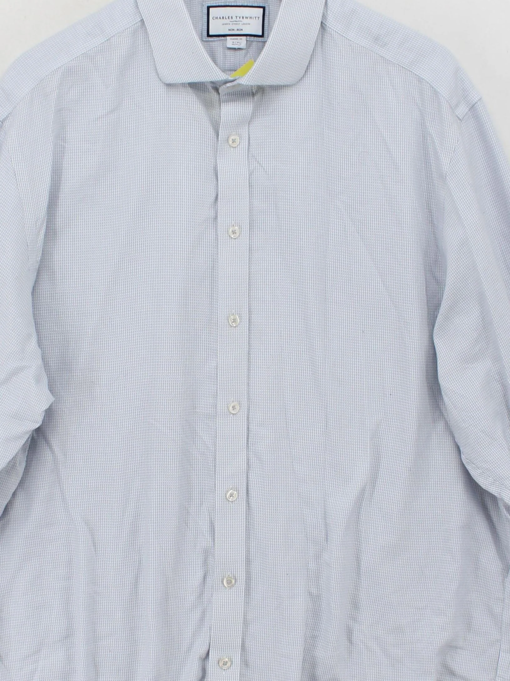Charles Tyrwhitt Men's Shirt XXL Blue Checkered 100% Cotton Basic - Image 3