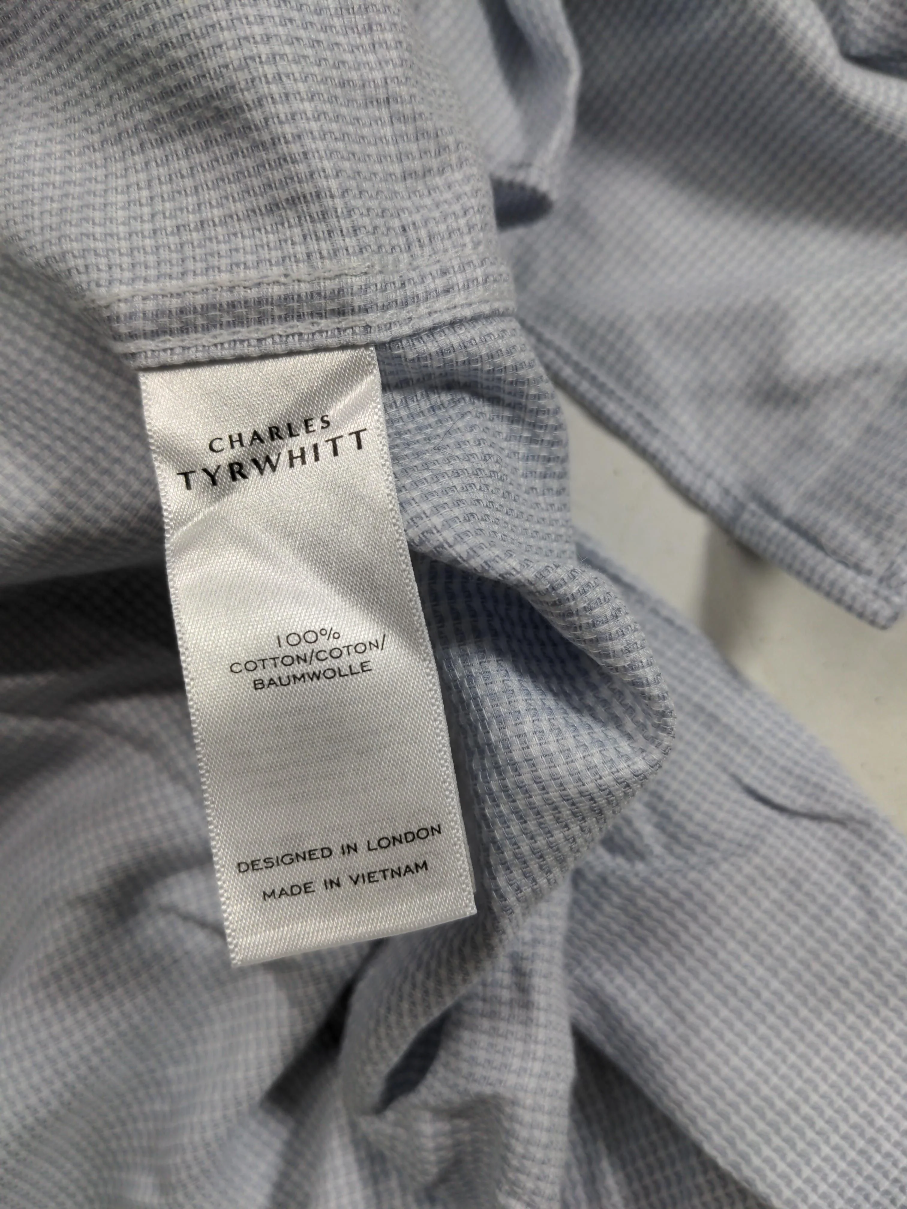 Charles Tyrwhitt Men's Shirt XXL Blue Checkered 100% Cotton Basic - Image 6