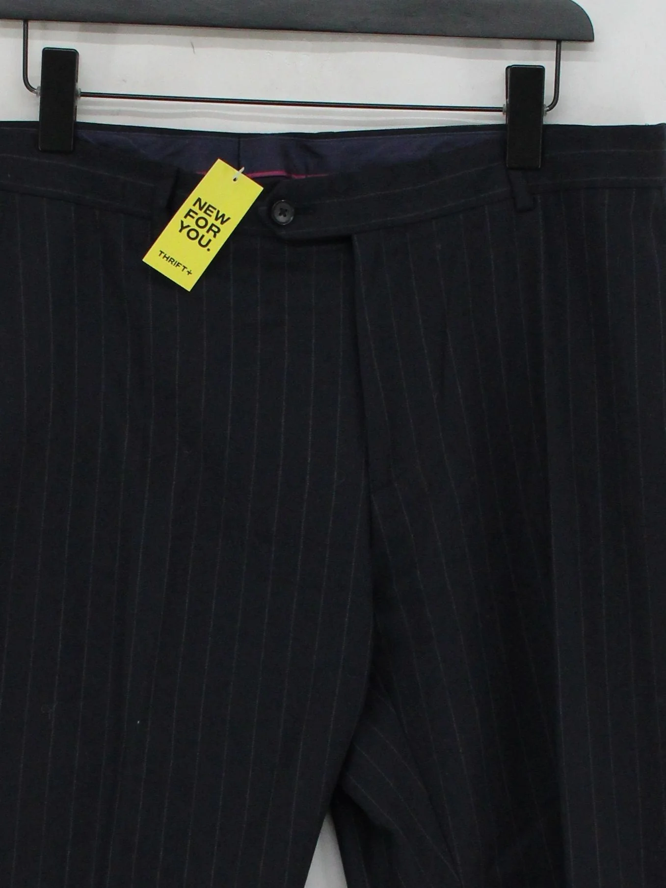 Charles Tyrwhitt Men's Suit Trousers W 34 in Blue Wool - Image 3