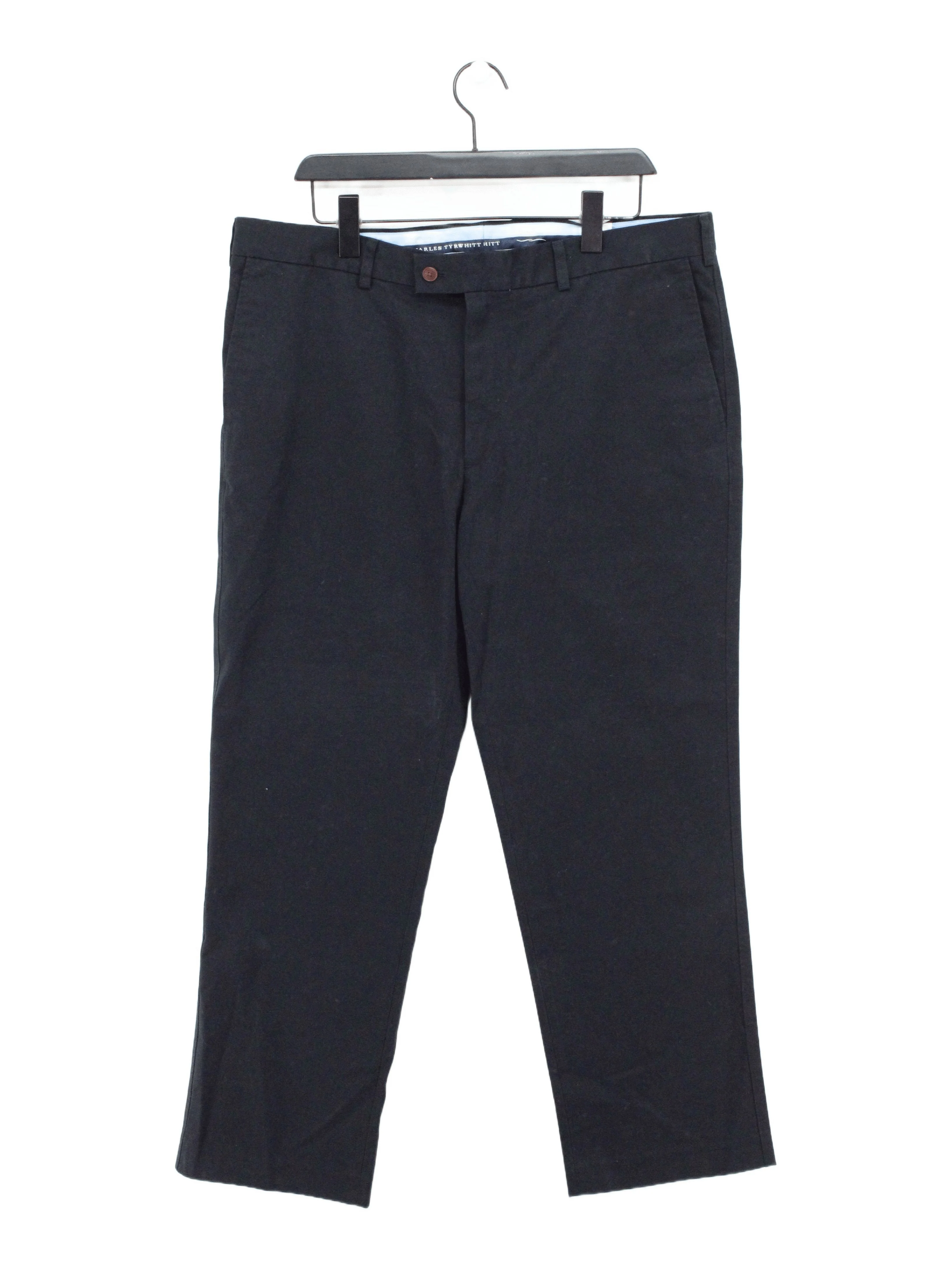 Charles Tyrwhitt Men's Trousers L Black 100% Cotton Straight Chino New with tags