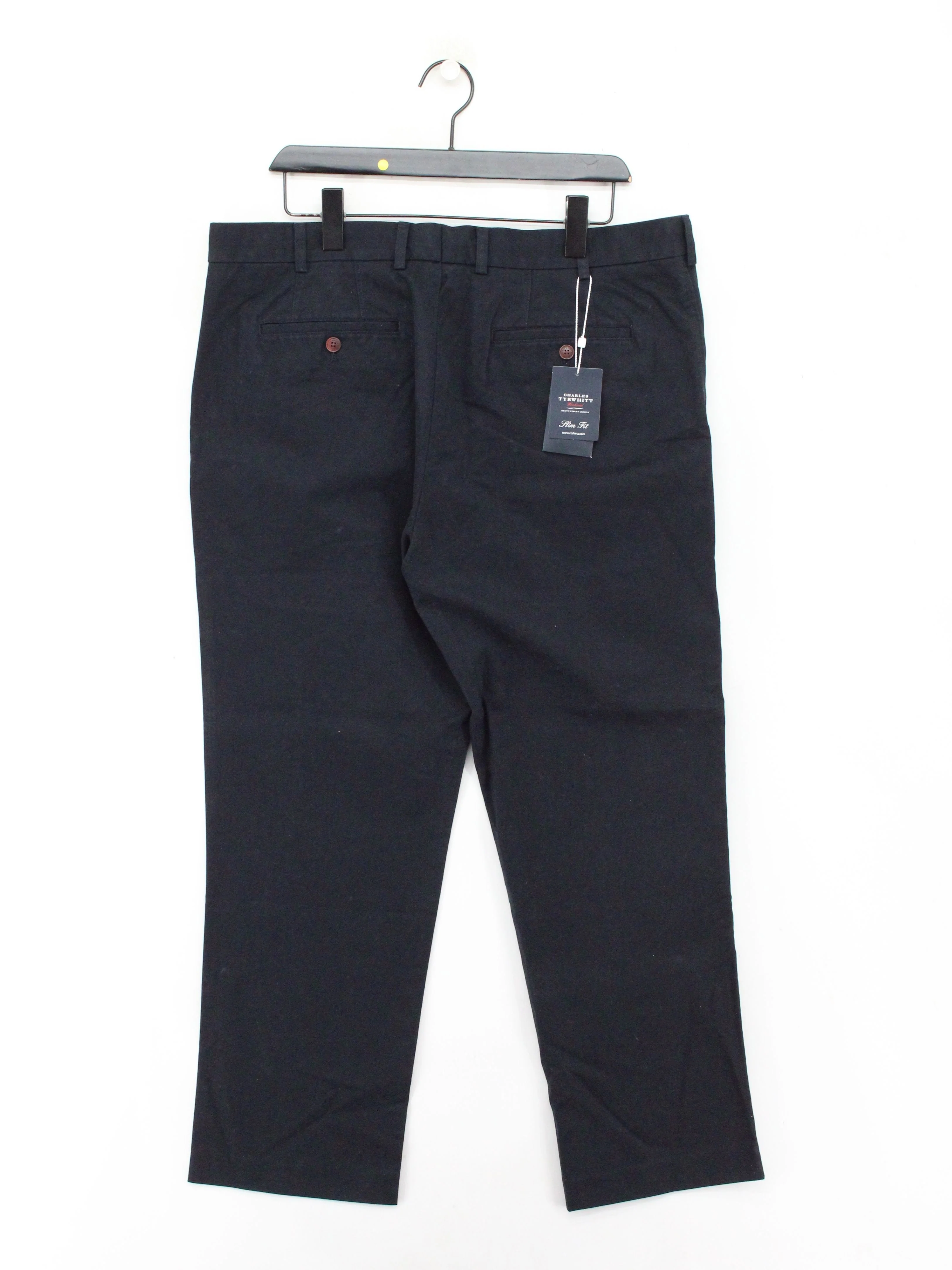 Charles Tyrwhitt Men's Trousers L Black 100% Cotton Straight Chino New with tags - Image 2