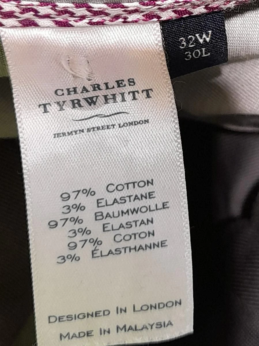 Charles Tyrwhitt Men's Trousers W 32 in Grey Cotton with Elastane Straight Chino - Image 6