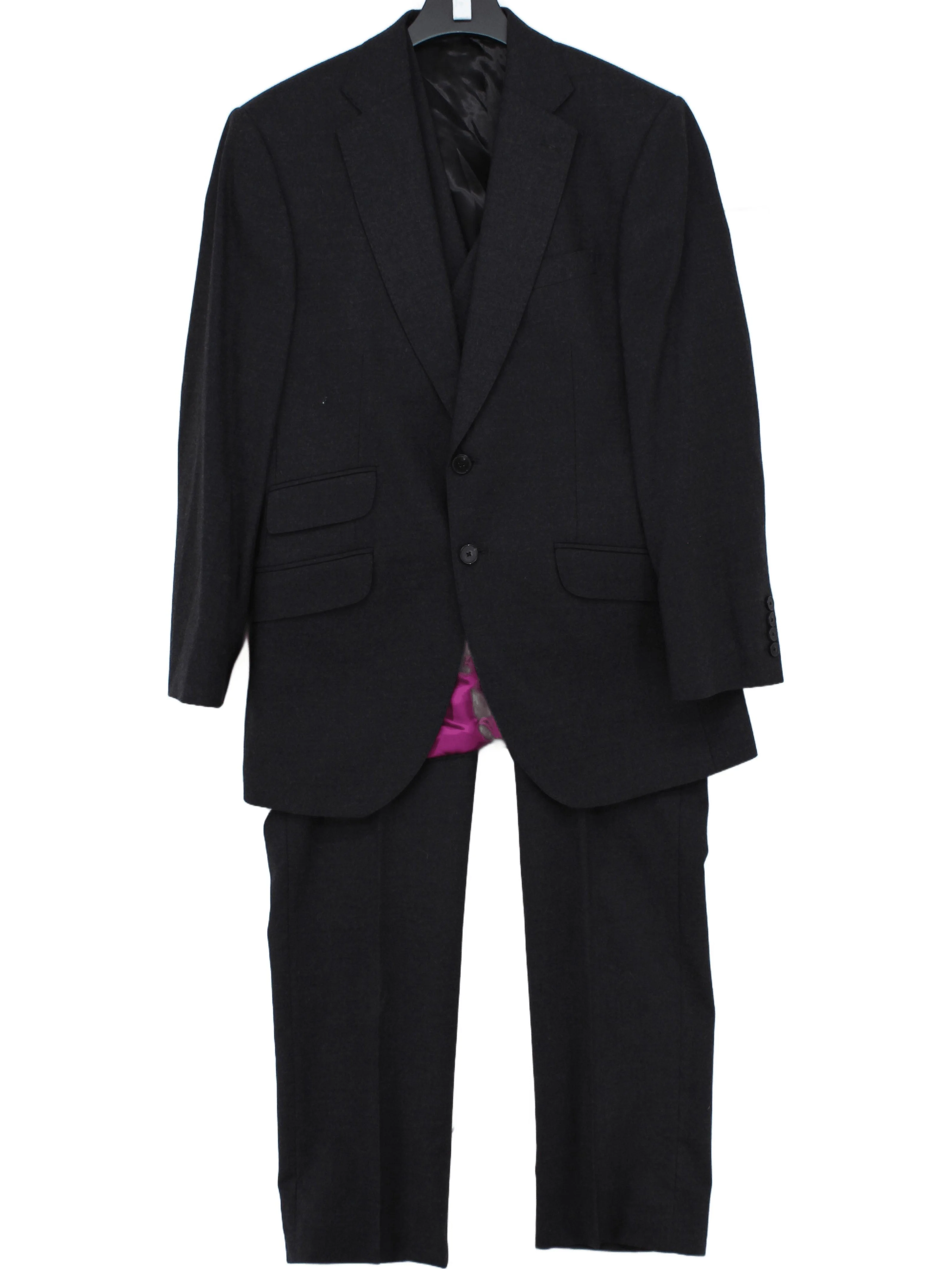 Charles Tyrwhitt Men's Two Piece Suit Chest: 38 in Grey Wool