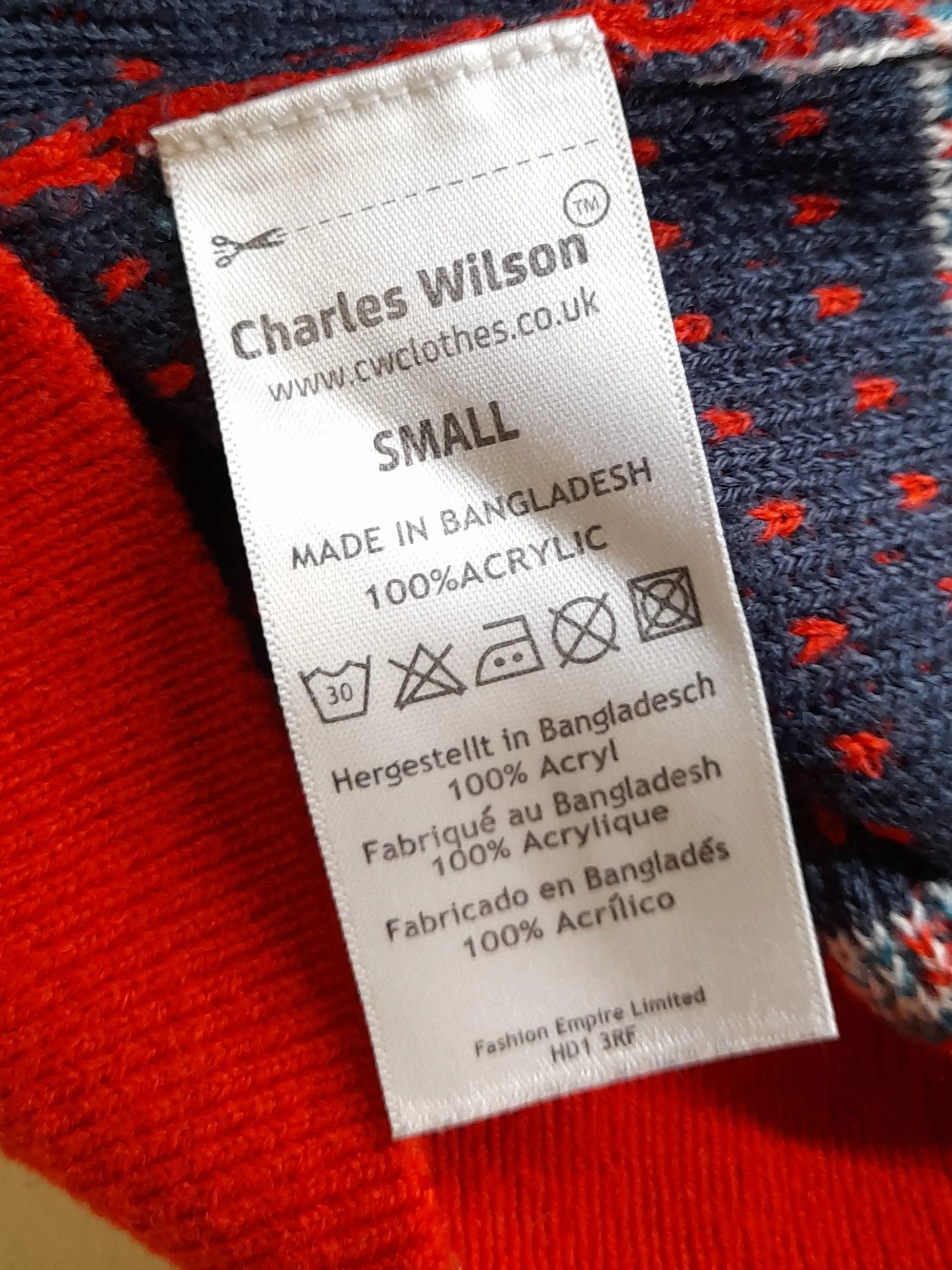 Charles Wilson Men's Jumper S Multi Graphic 100% Acrylic Round Neck Pullover - Image 7