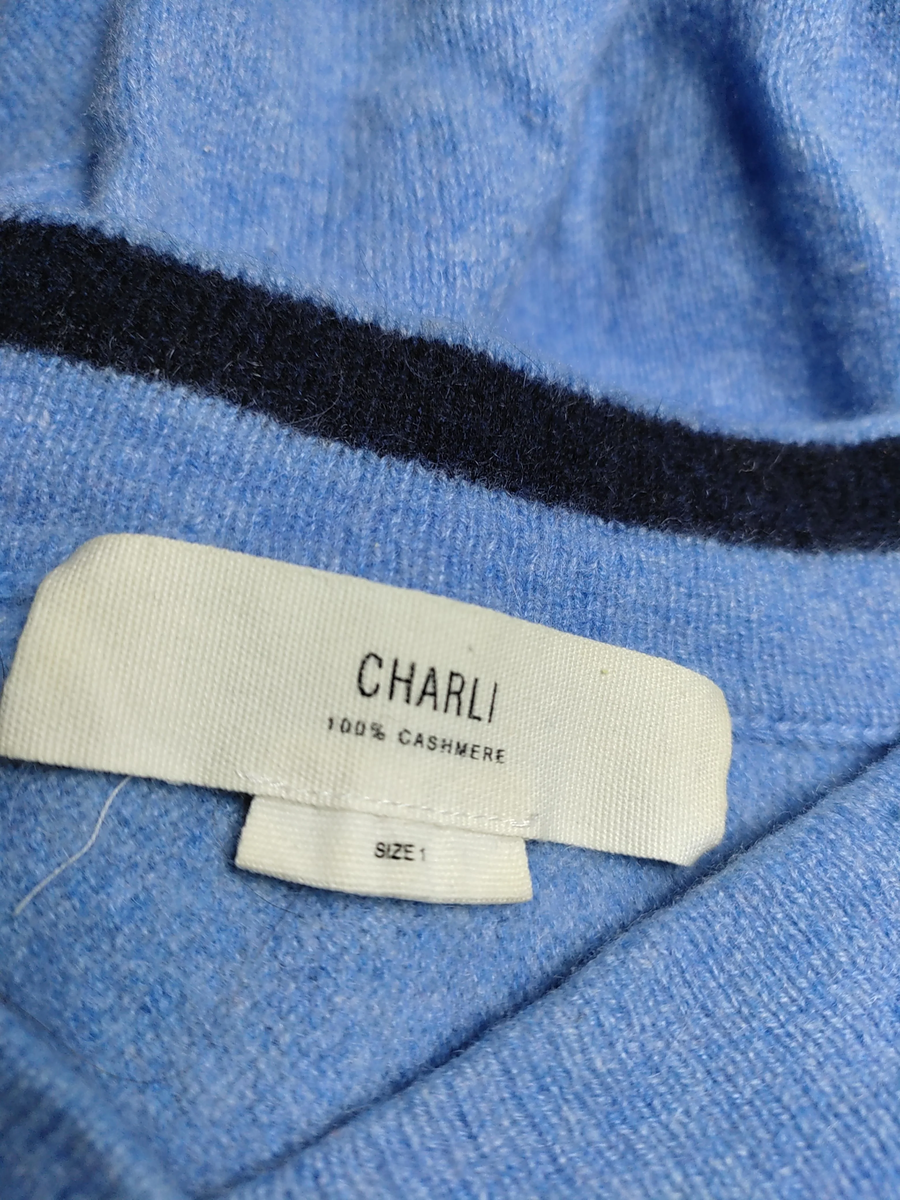 Charli Women's Jumper S Blue 100% Cashmere V-Neck Pullover - Image 5