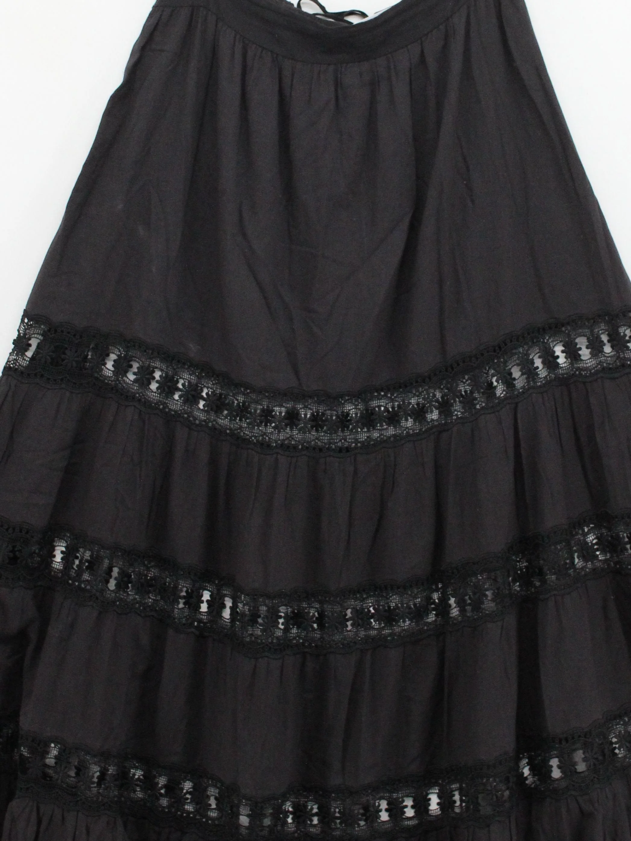 Charo Ruiz Women's Maxi Skirt S Black Cotton with Polyester Long Maxi - Image 3
