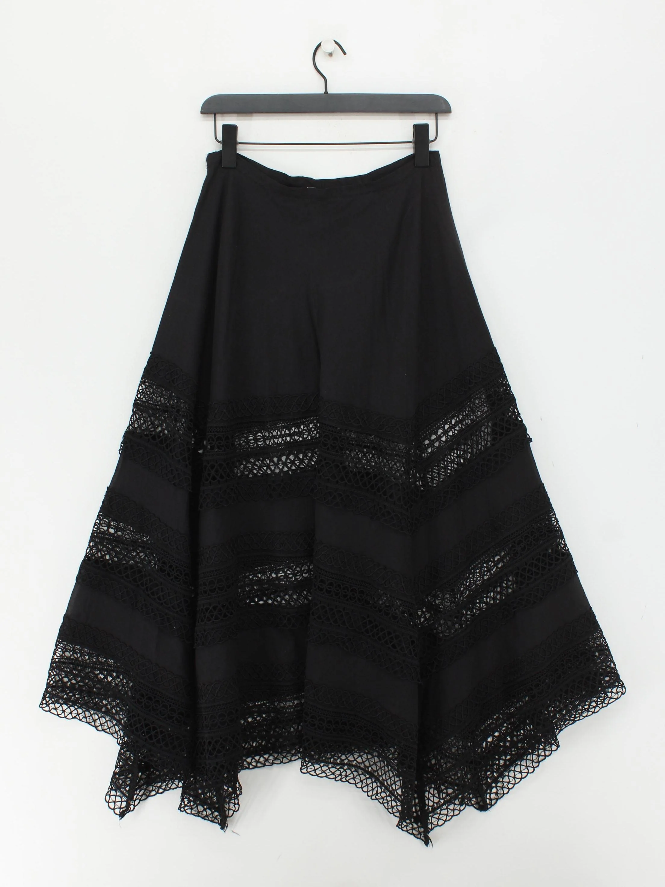 Charo Ruiz Women's Midi Skirt M Black Cotton with Polyester Midi A-Line - Image 2