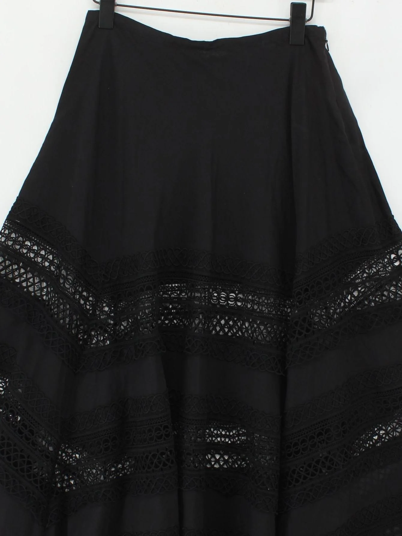 Charo Ruiz Women's Midi Skirt M Black Cotton with Polyester Midi A-Line - Image 3