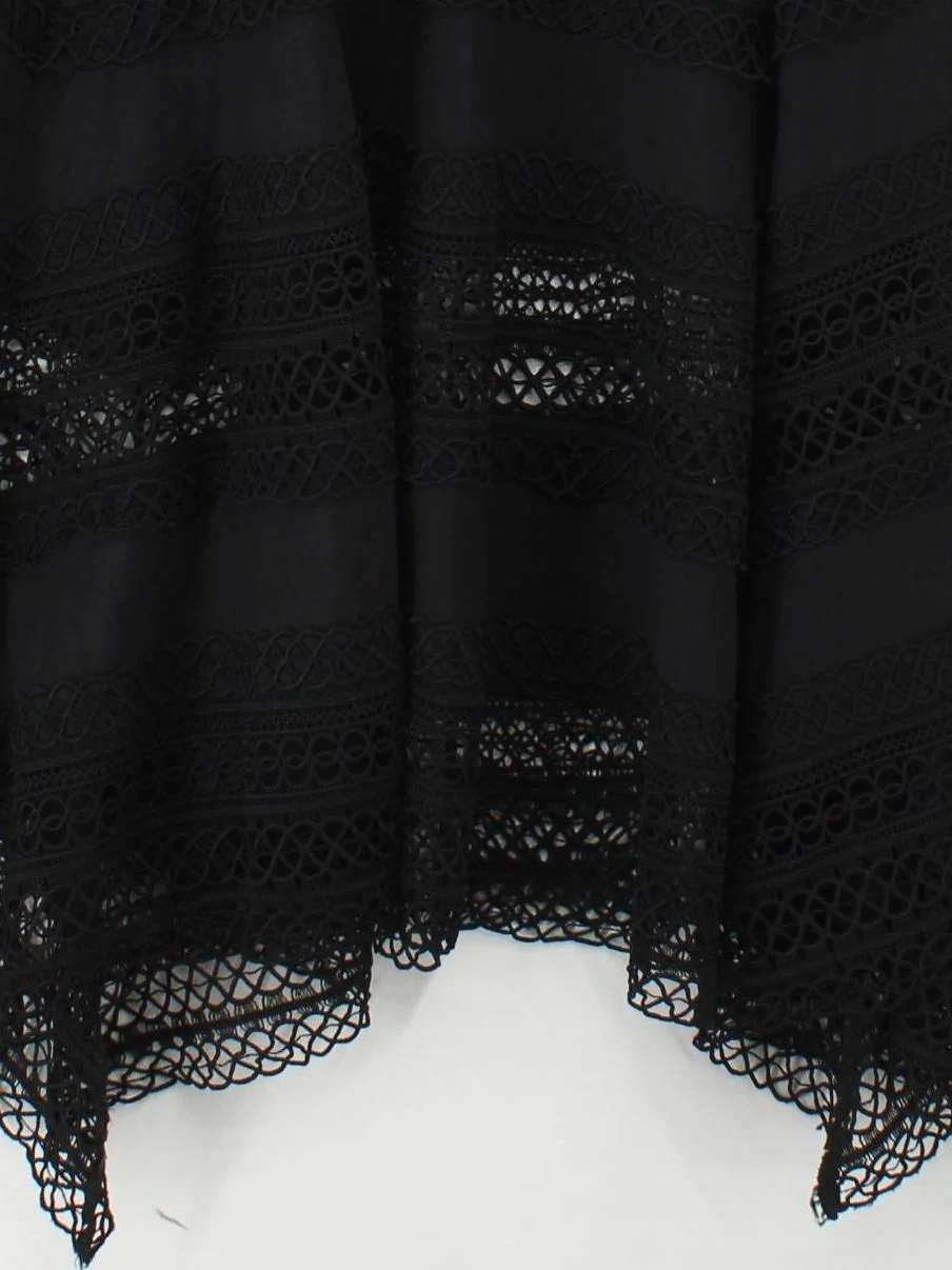 Charo Ruiz Women's Midi Skirt M Black Cotton with Polyester Midi A-Line - Image 4