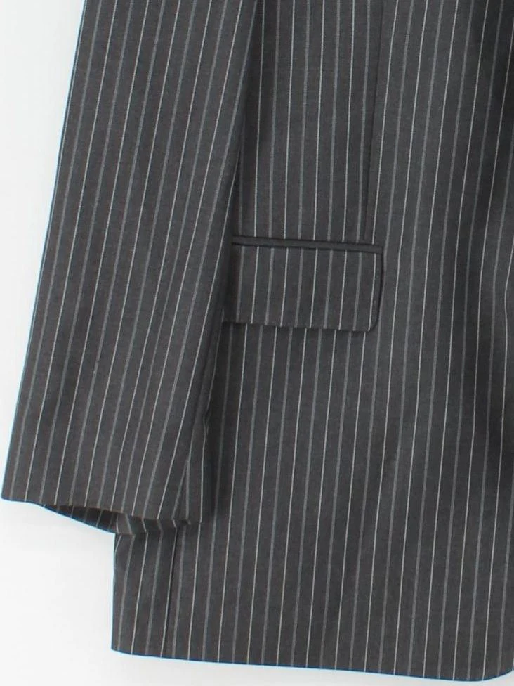 Chester Barrie Men's Blazer Chest: 44 in Grey Striped 100% Other Overcoat - Image 4
