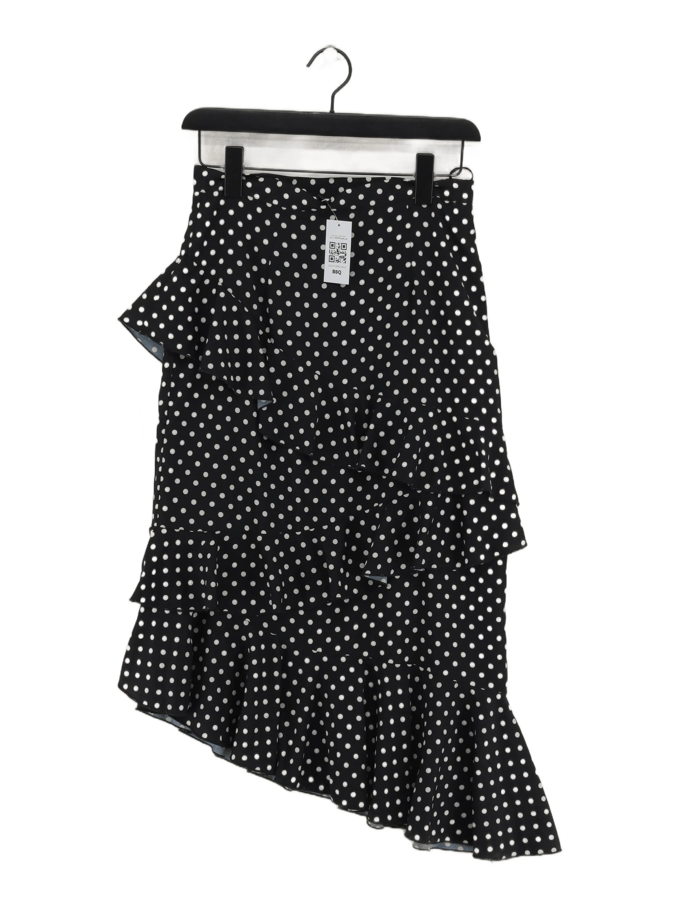 Chi Chi London Women's Midi Skirt S Black Polkadot 100% Polyester Midi A-Line