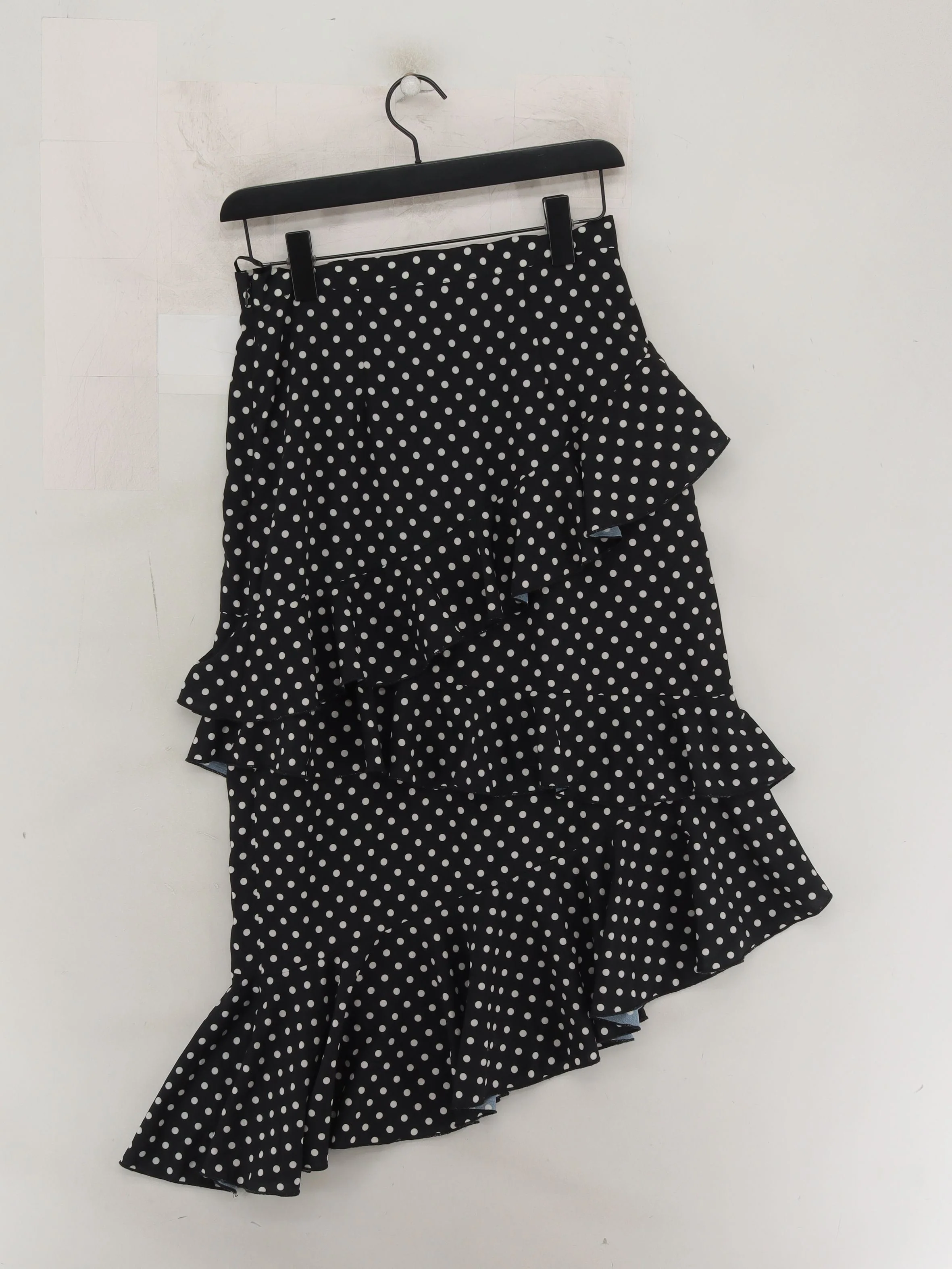 Chi Chi London Women's Midi Skirt S Black Polkadot 100% Polyester Midi A-Line - Image 2