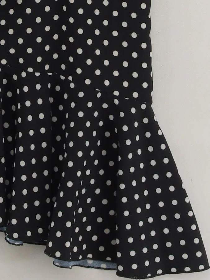 Chi Chi London Women's Midi Skirt S Black Polkadot 100% Polyester Midi A-Line - Image 4