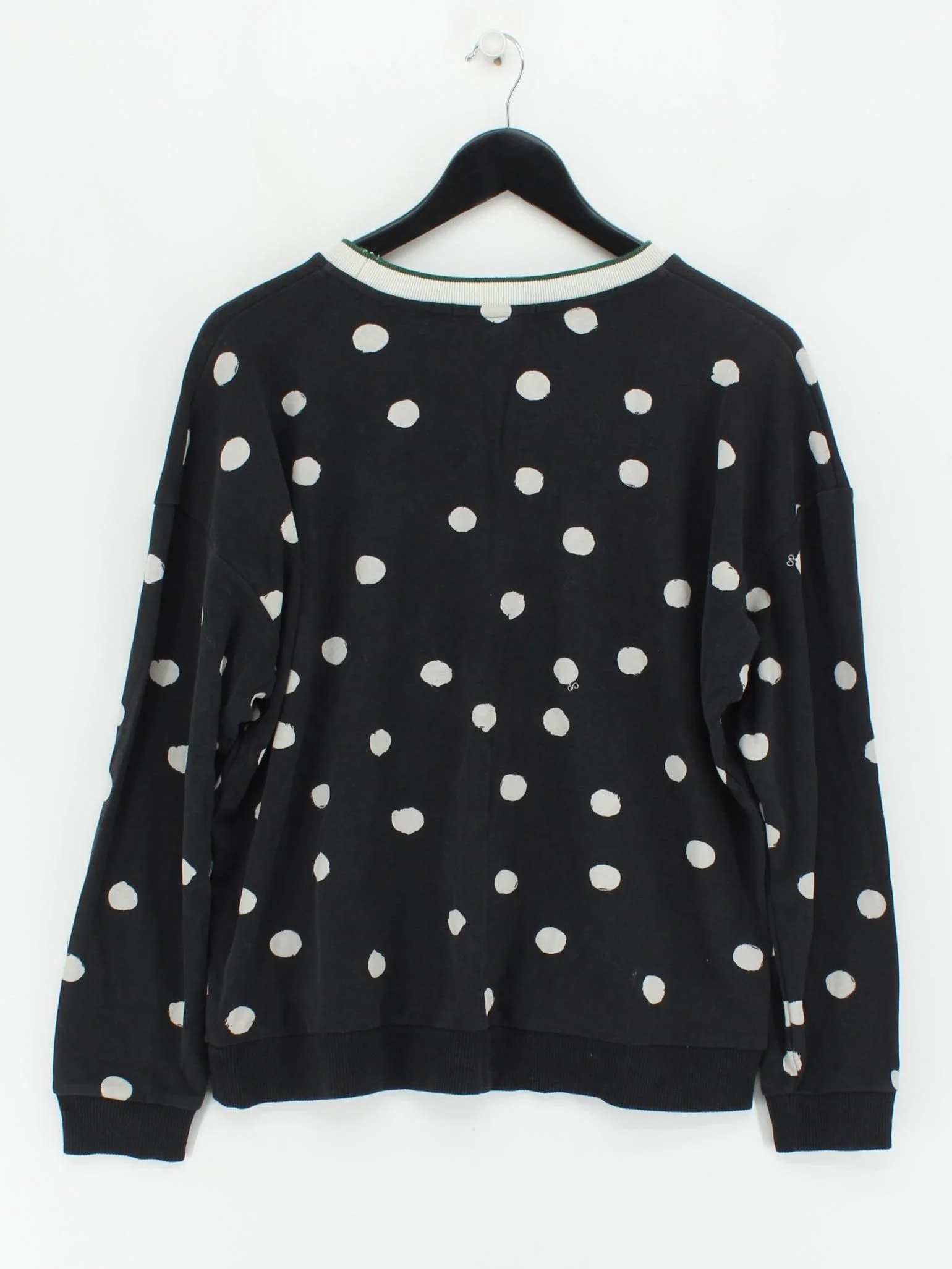 CHINTI & PARKER Women's Hoodie M Black Polkadot 100% Cotton Pullover - Image 2