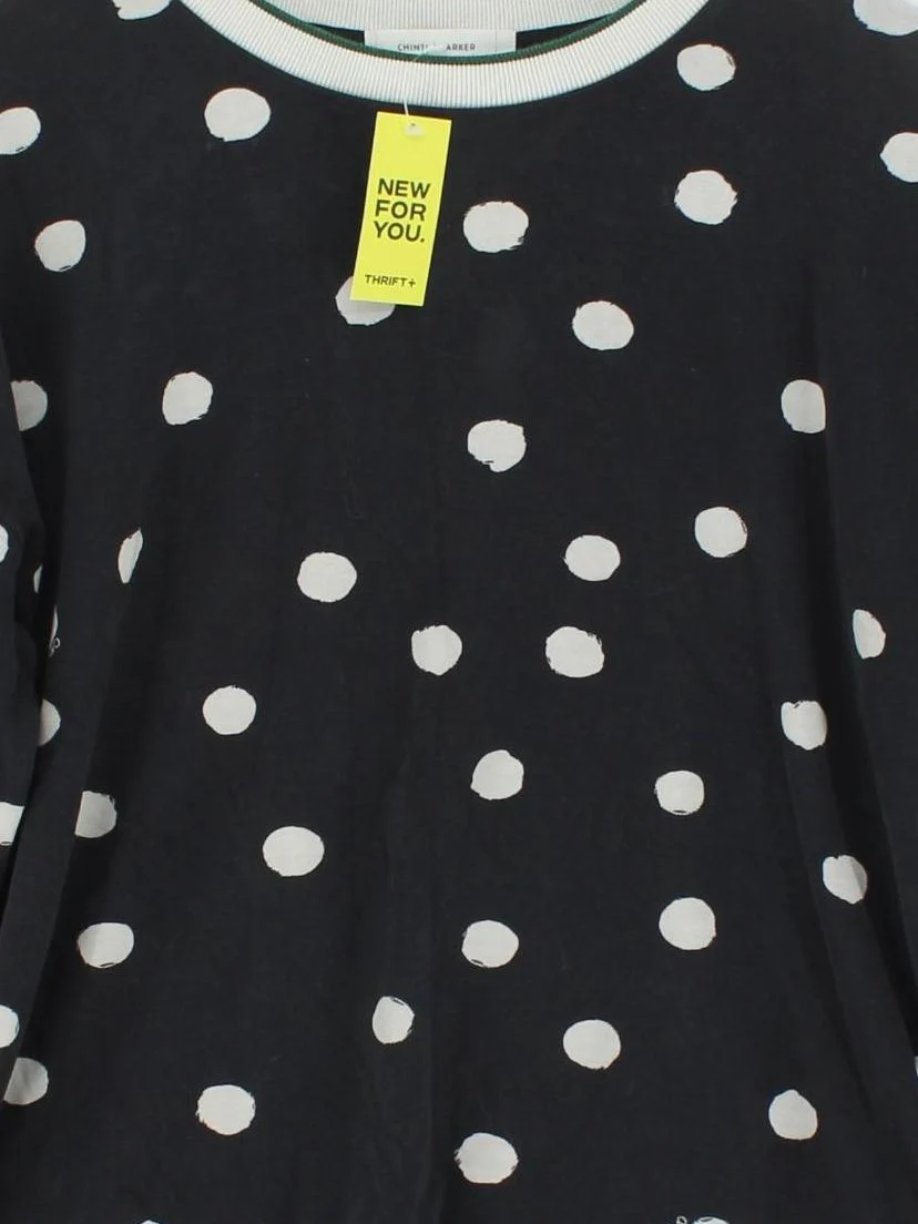 CHINTI & PARKER Women's Hoodie M Black Polkadot 100% Cotton Pullover - Image 3
