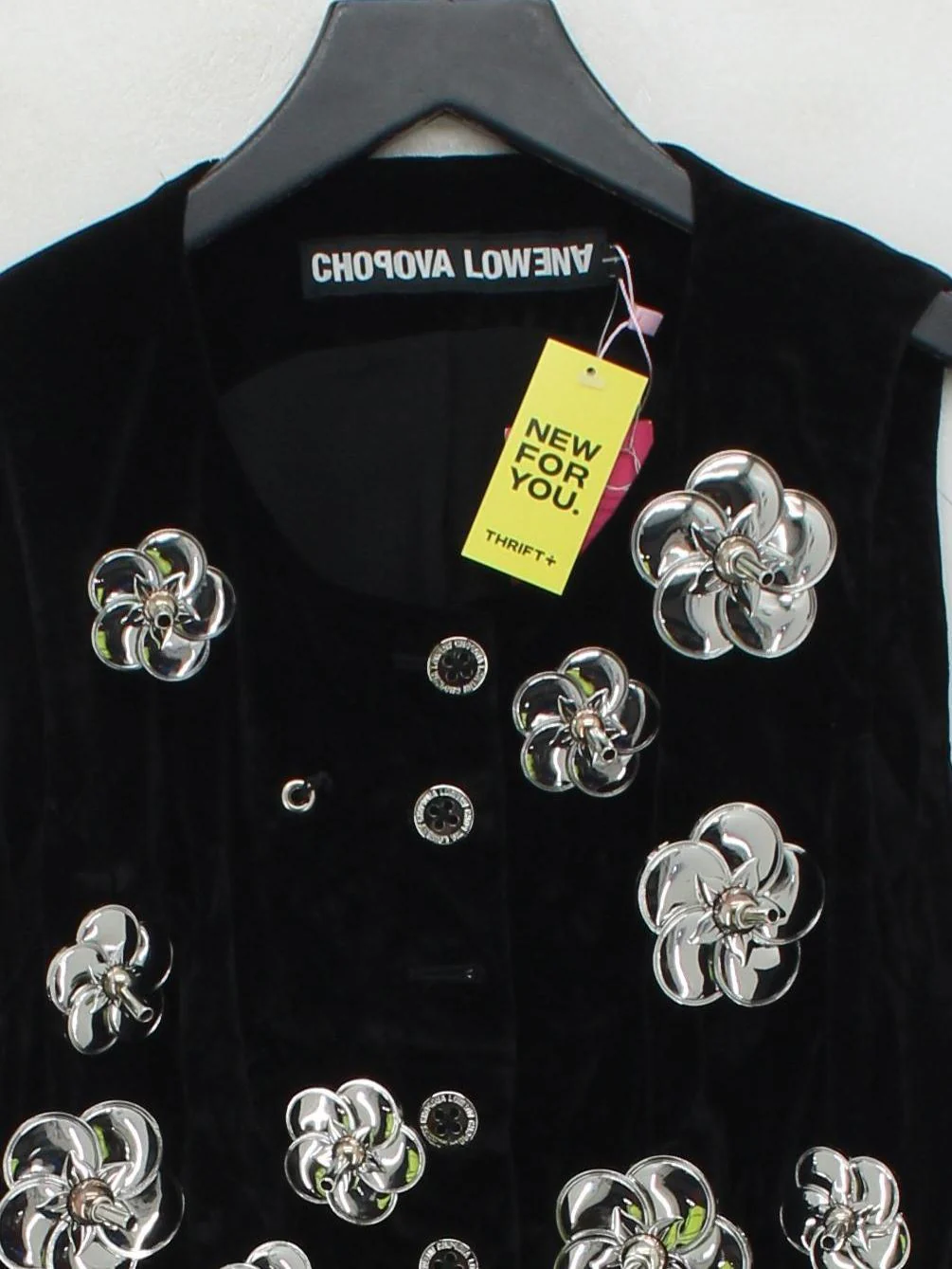 Chopova Lowena Women's Coat L Black Cotton with Acetate Overcoat - Image 3