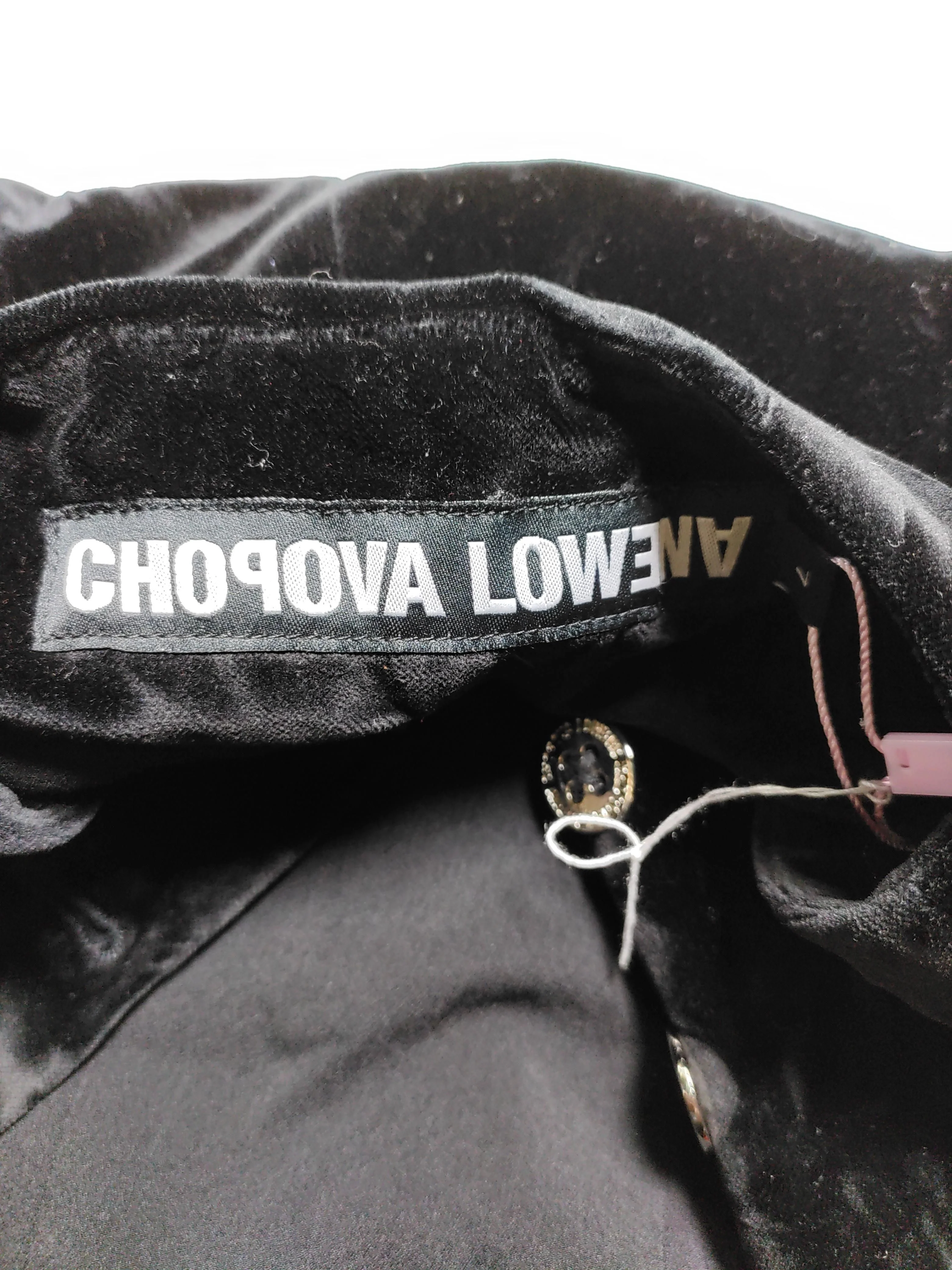 Chopova Lowena Women's Coat L Black Cotton with Acetate Overcoat - Image 5